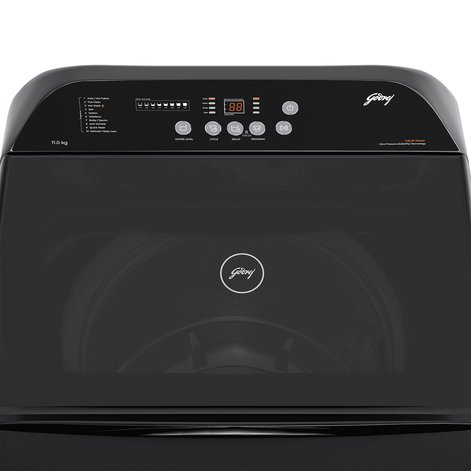 Godrej 11 kg 5 Star Fully Automatic Top Load Washing Machine (Hydris, 52141601SD00512, In-built Heater, Glacial Grey) Godrej 11 kg 5 Star Fully Automatic Top Load Washing Machine (Hydris, 52141601SD00512, In-built Heater, Glacial Grey)_4