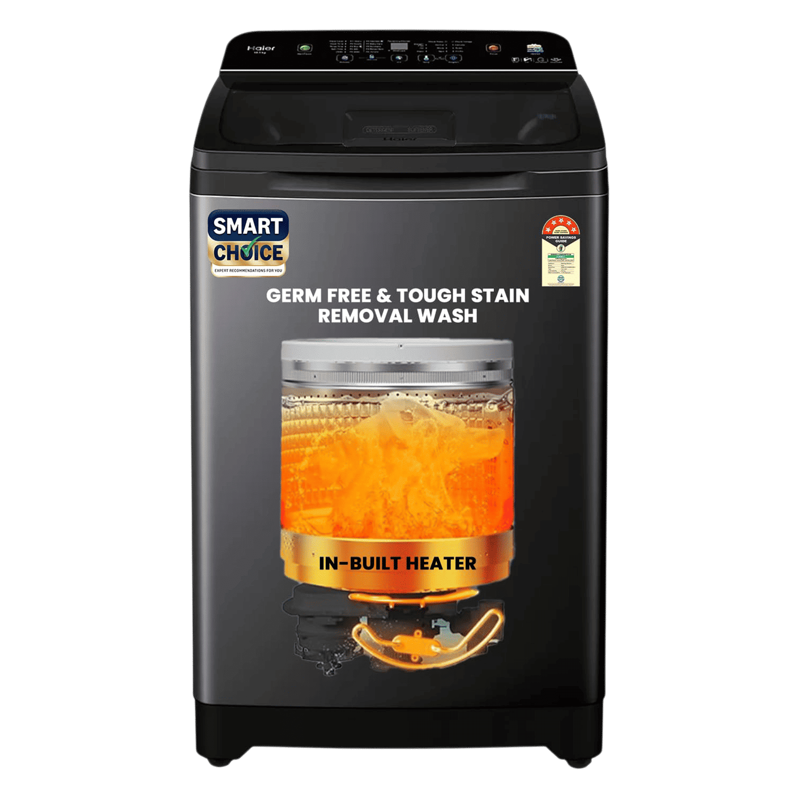 Haier 10.5 kg 5 Star Fully Automatic Top Load Washing Machine (Heater 688, HWM105-H688BK, In Built Heater, Black)_1