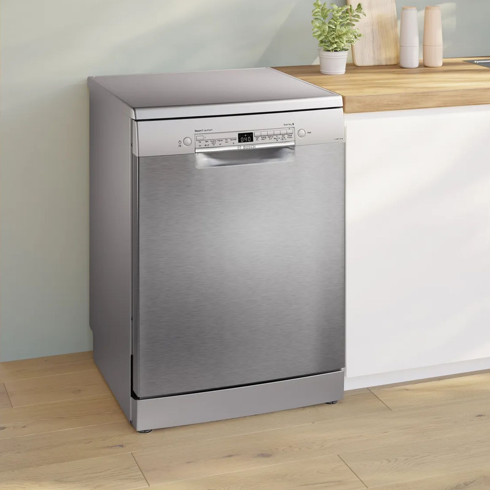 BOSCH Series 6 14 Place Settings Free Standing Dishwasher with Glass Protection Technology (No Pre-rinse Required, Silver)_12