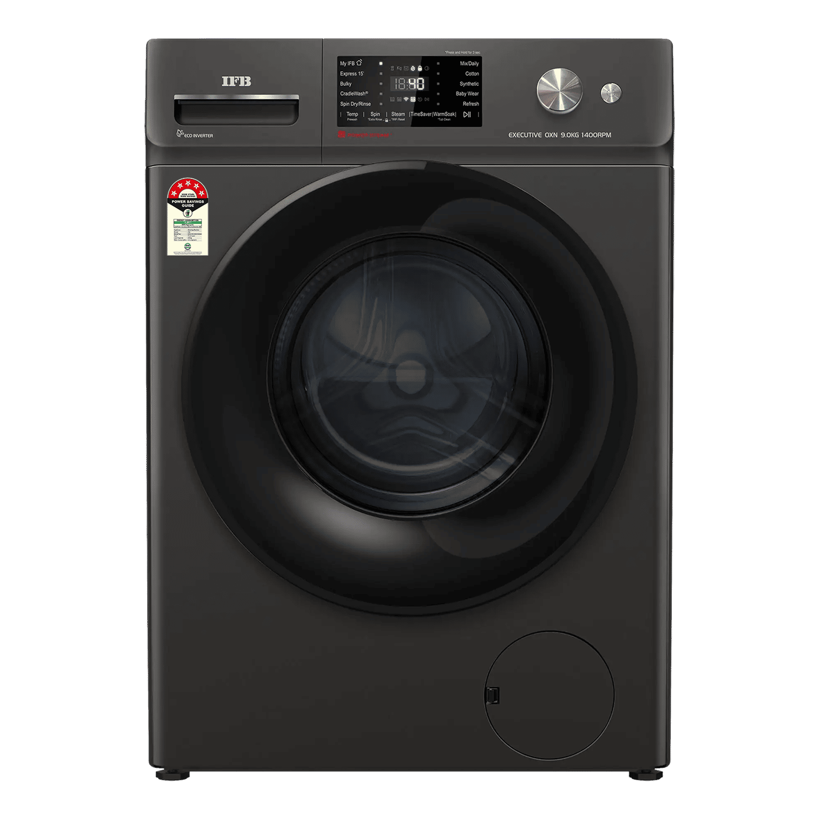 IFB 9 kg 5 Star Wi-Fi Inverter Fully Automatic Front Load Washing Machine (Executive OXN 9014K, AI Technology, Onyx Grey)_1