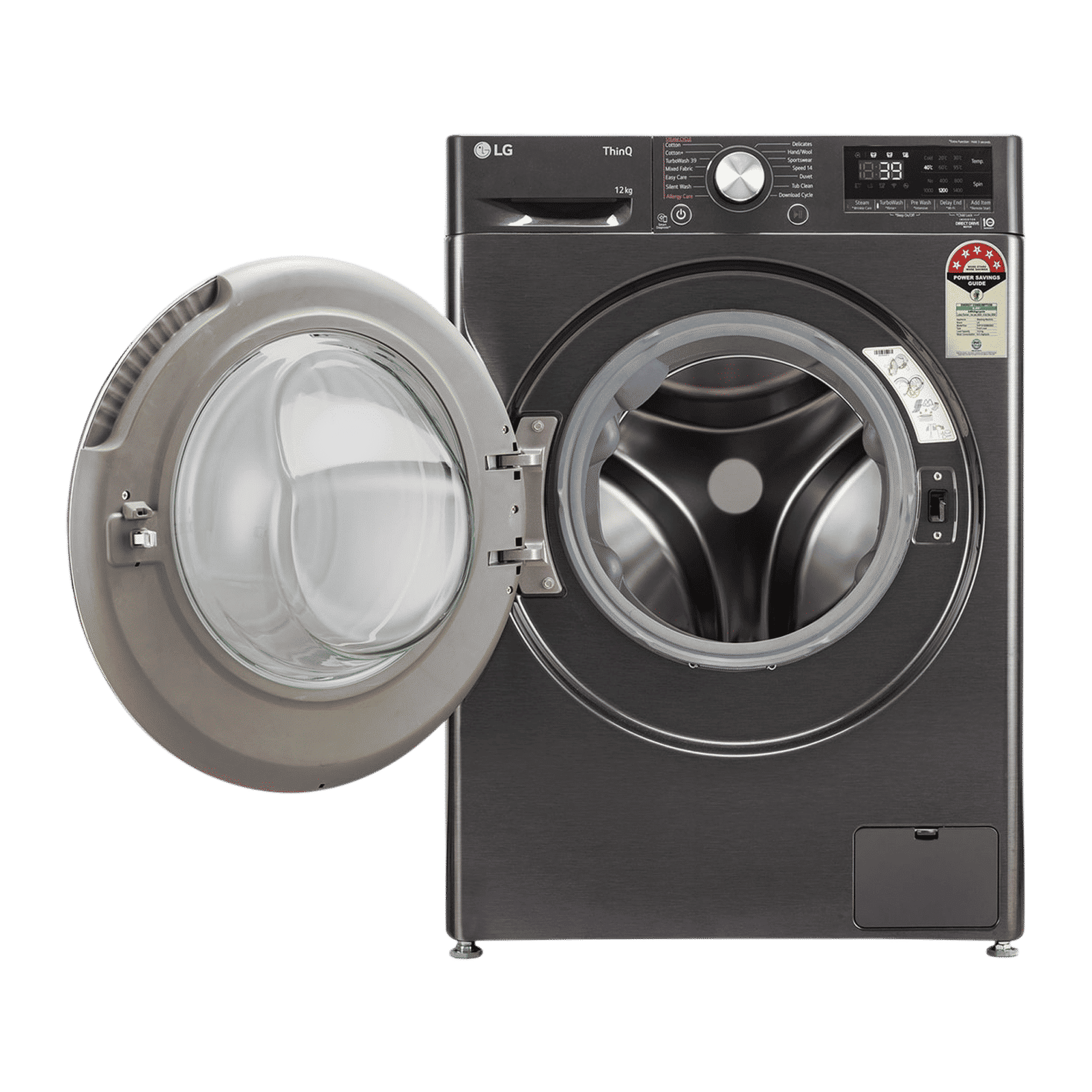 LG 12 kg 5 Star Wi-Fi Inverter Fully Automatic Front Load Washing Machine (FHP1412Z9B.APBQEIL, AI Direct Drive, Platinum Black) LG 12 kg 5 Star Wi-Fi Inverter Fully Automatic Front Load Washing Machine (FHP1412Z9B.APBQEIL, AI Direct Drive, Platinum Black)_5