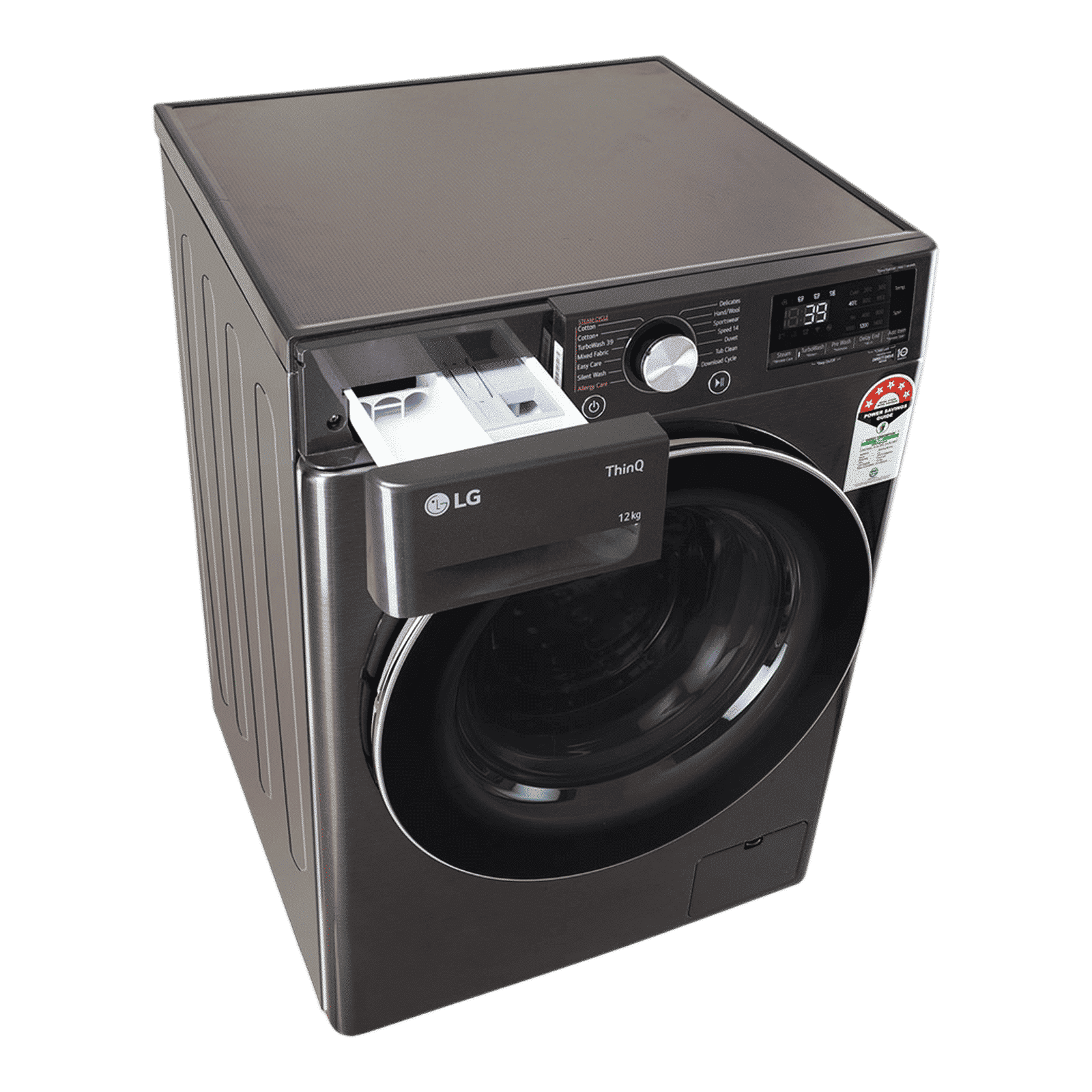 LG 12 kg 5 Star Wi-Fi Inverter Fully Automatic Front Load Washing Machine (FHP1412Z9B.APBQEIL, AI Direct Drive, Platinum Black) LG 12 kg 5 Star Wi-Fi Inverter Fully Automatic Front Load Washing Machine (FHP1412Z9B.APBQEIL, AI Direct Drive, Platinum Black)_9