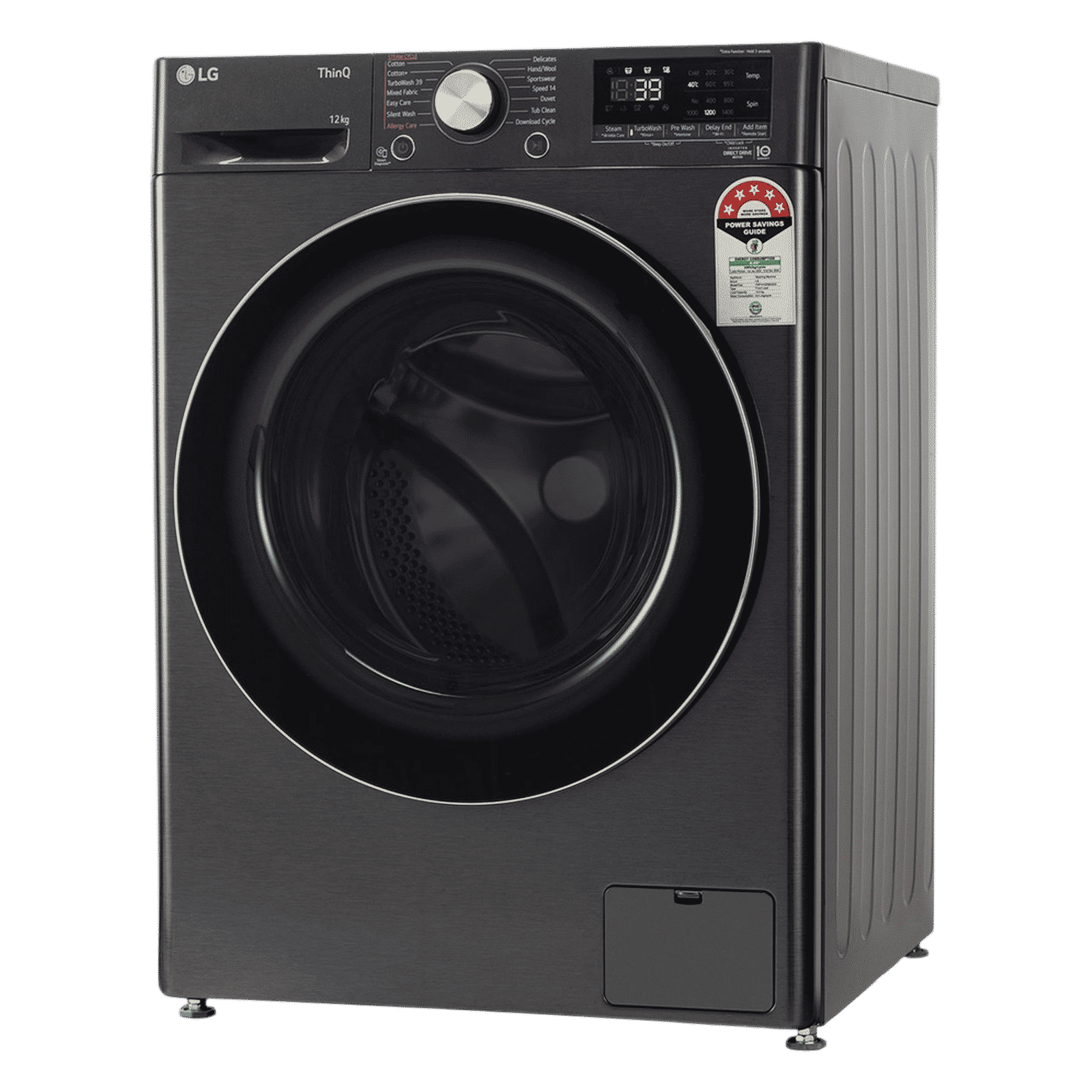 LG 12 kg 5 Star Wi-Fi Inverter Fully Automatic Front Load Washing Machine (FHP1412Z9B.APBQEIL, AI Direct Drive, Platinum Black) LG 12 kg 5 Star Wi-Fi Inverter Fully Automatic Front Load Washing Machine (FHP1412Z9B.APBQEIL, AI Direct Drive, Platinum Black)_11