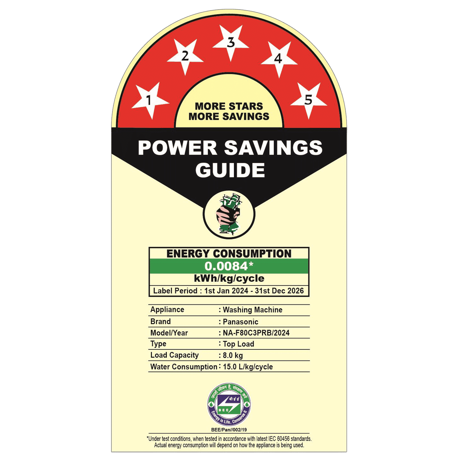 Panasonic 8 kg 5 Star Fully Automatic Top Load Washing Machine (C3 Series, NA-F80C3PRB, Active Foam System, Pure Black) Panasonic 8 kg 5 Star Fully Automatic Top Load Washing Machine (C3 Series, NA-F80C3PRB, Active Foam System, Pure Black)_8