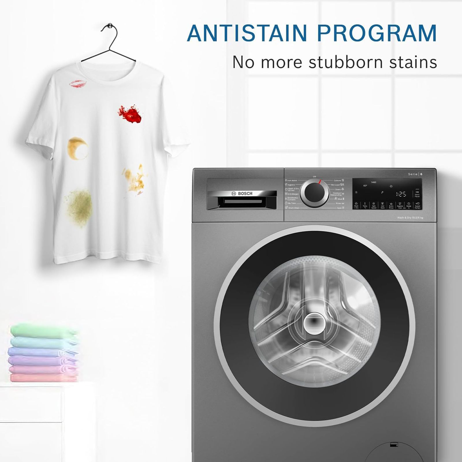 BOSCH 10.5/6 kg 5 Star Inverter Fully Automatic Front Load Washer Dryer (Series 6, WNA2E4UCIN, Inbuilt Heater, Grey)_14