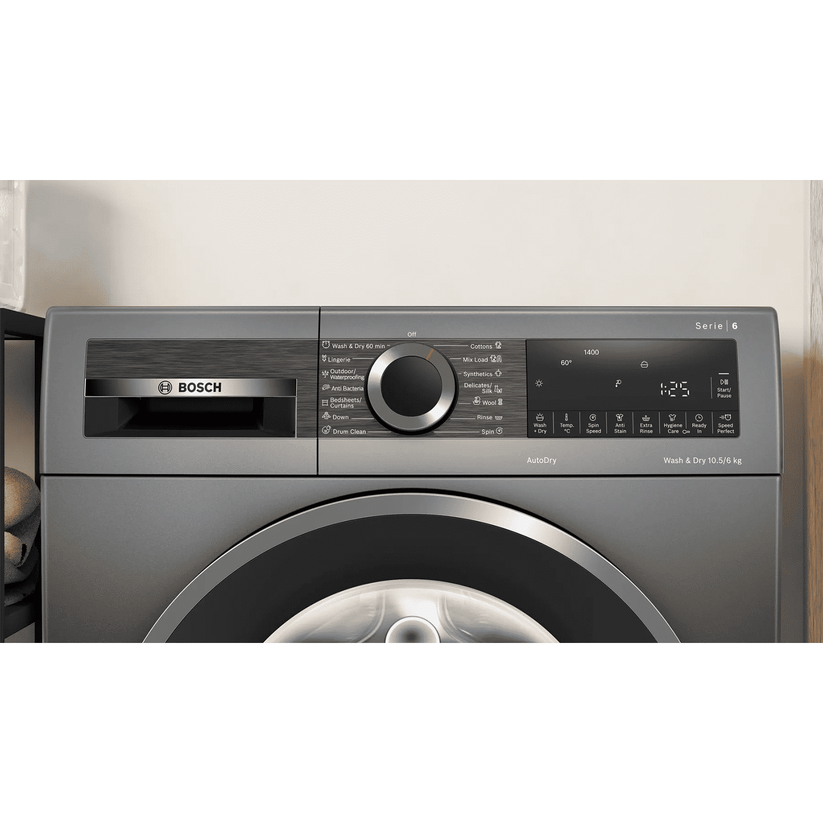 BOSCH 10.5/6 kg 5 Star Inverter Fully Automatic Front Load Washer Dryer (Series 6, WNA2E4UCIN, Inbuilt Heater, Grey) BOSCH 10.5/6 kg 5 Star Inverter Fully Automatic Front Load Washer Dryer (Series 6, WNA2E4UCIN, Inbuilt Heater, Grey)_3