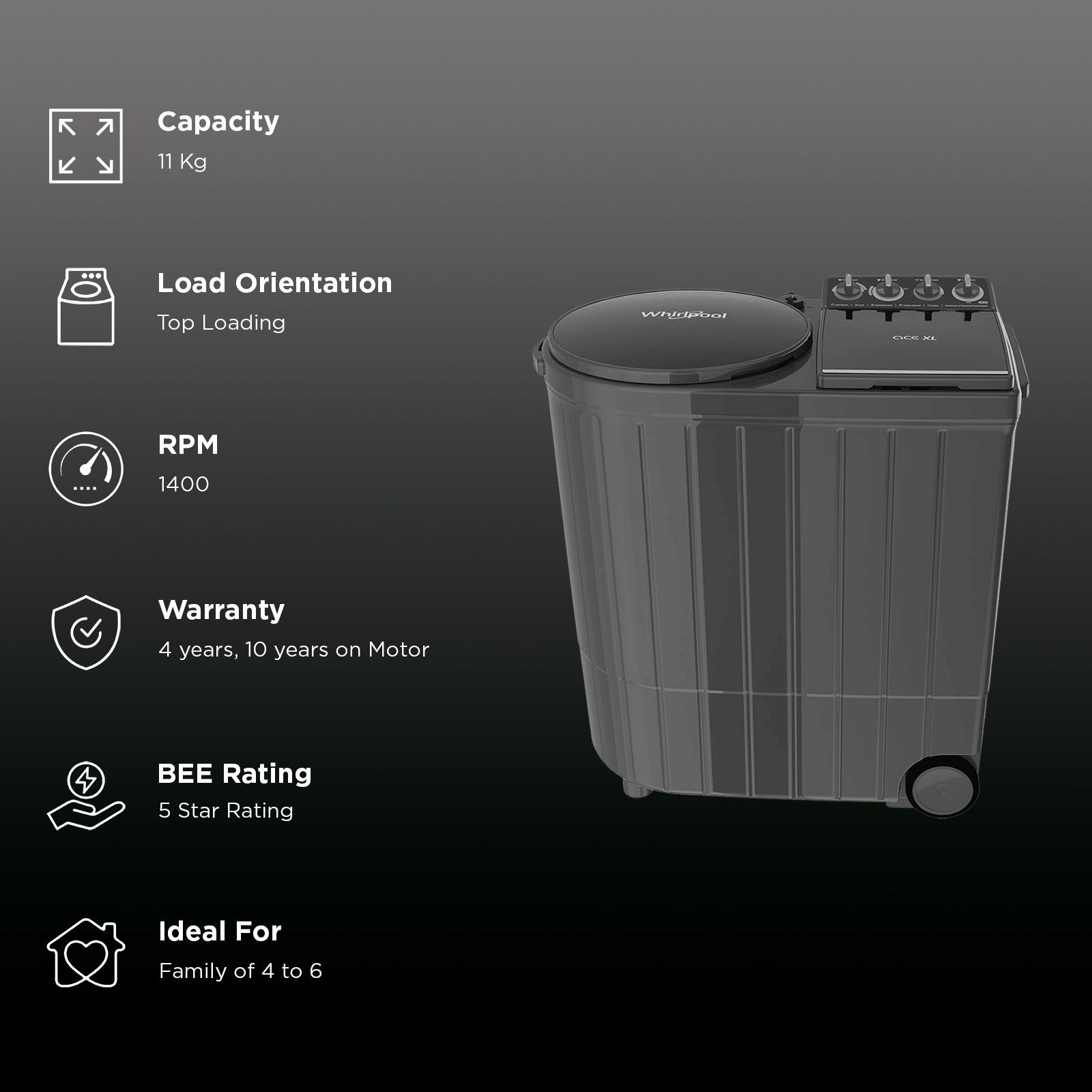 Whirlpool 11 kg 5 Star Semi Automatic Washing Machine with Dynamix Detergent Dispenser (Ace XL, 30344, Grey)_4