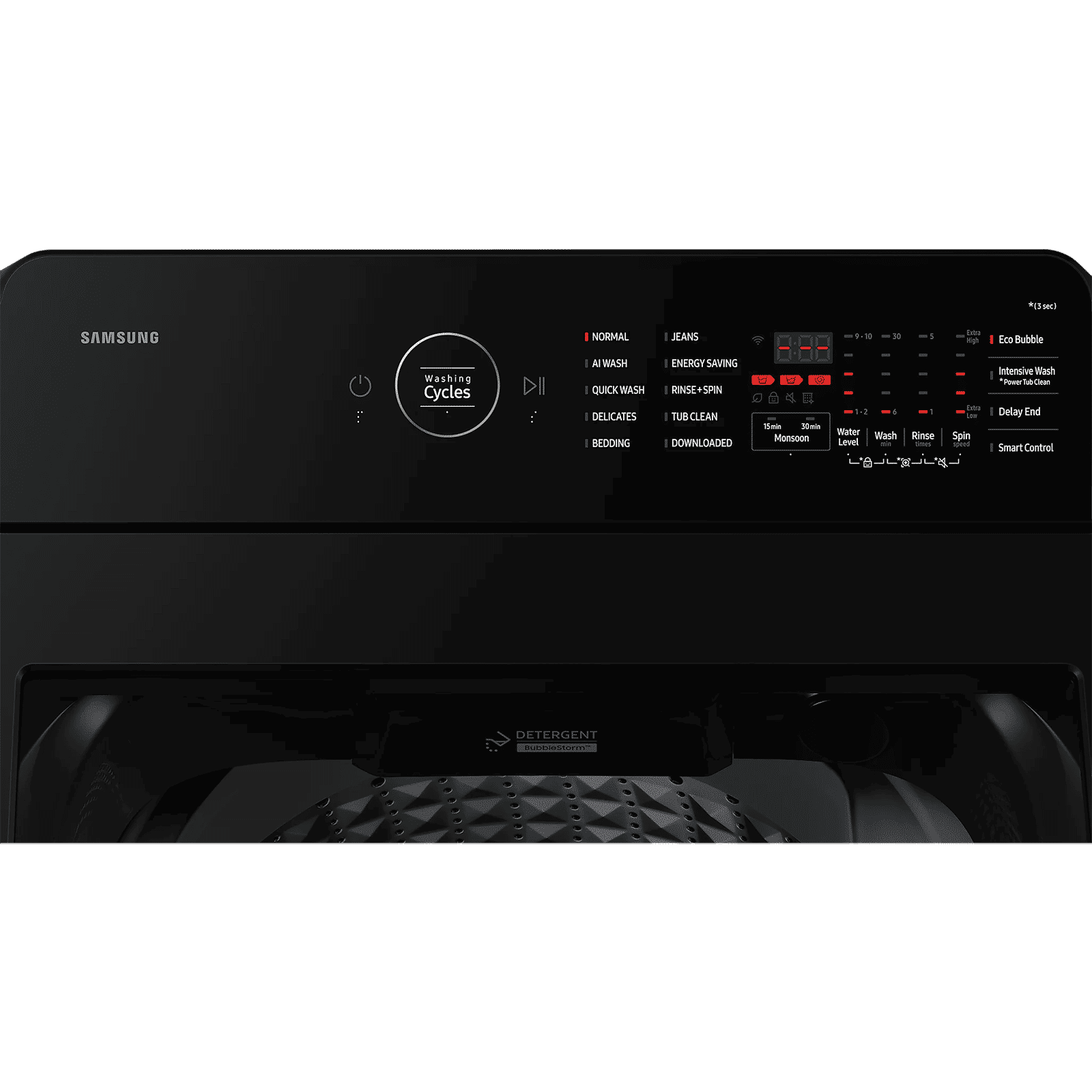 SAMSUNG 8 kg 5 Star Wi-Fi Inverter Fully Automatic Top Load Washing Machine (WA80F08E2BTL, AI VRT+ Technology, Black Caviar)_9
