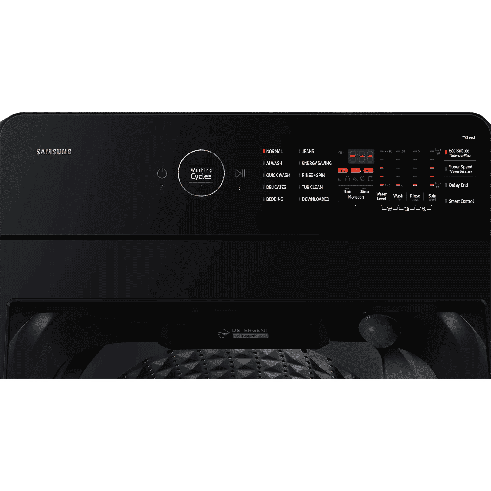SAMSUNG 8 kg 5 Star Wi-Fi Inverter Fully Automatic Top Load Washing Machine (WA80F08B3BTL, AI VRT+ Technology, Black Caviar)_9
