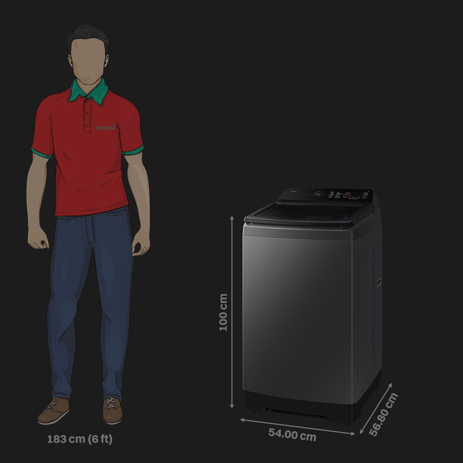 SAMSUNG 10 kg 5 Star Wi-Fi Inverter Fully Automatic Top Load Washing Machine (WA80F10S2BTL, AI VRT+ Technology, Black Caviar)_2