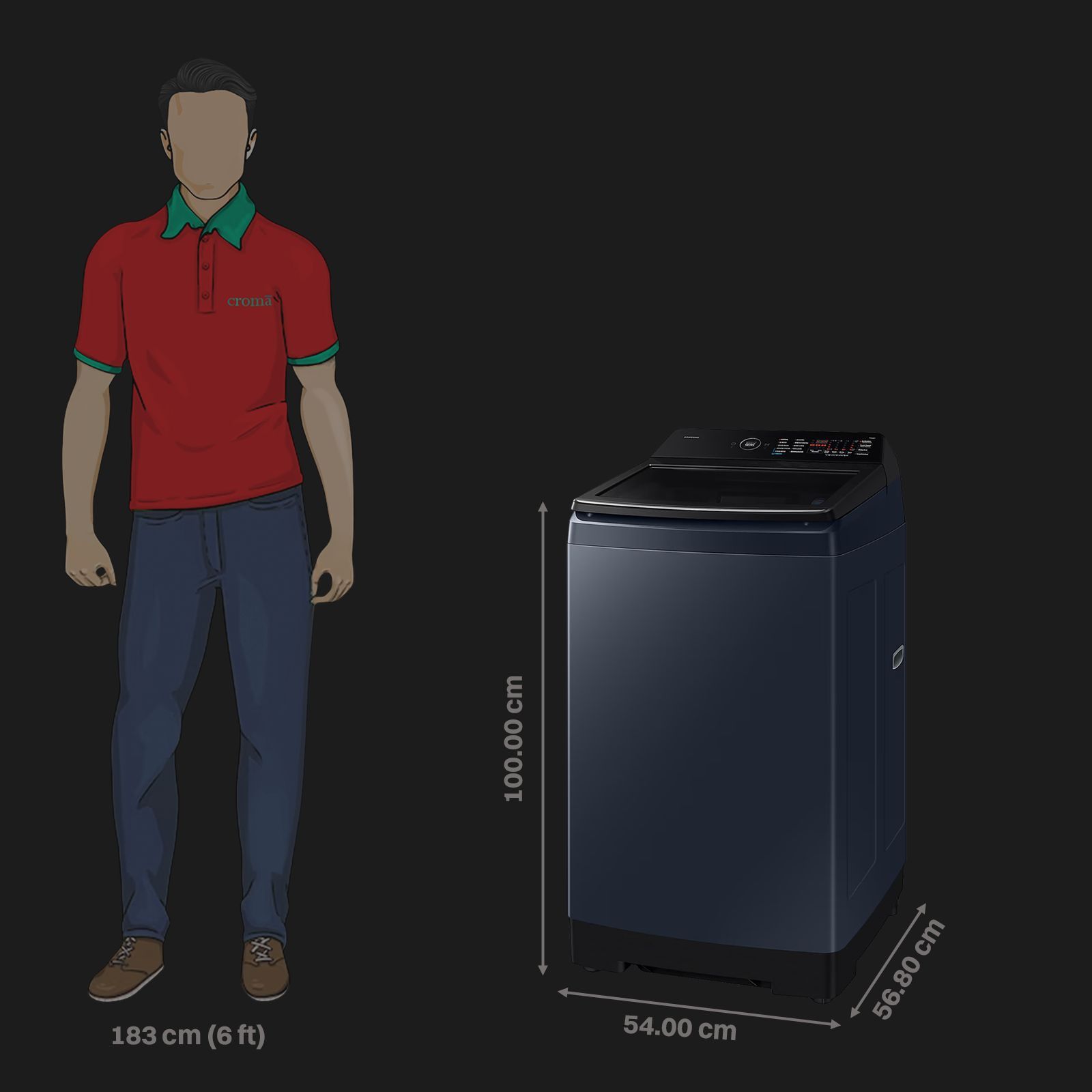 SAMSUNG 10 kg 5 Star Wi-Fi Inverter Fully Automatic Top Load Washing Machine (WA80F10B3NTL, AI VRT+ Technology, Brushed Navy)_2