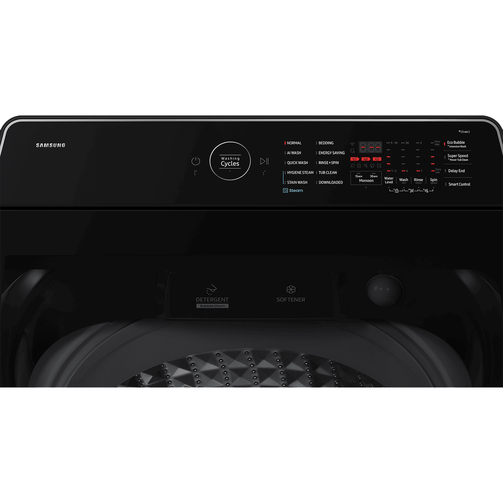 SAMSUNG 12 kg 5 Star Wi-Fi Inverter Fully Automatic Top Load Washing Machine (WA80F12B6BTL, AI VRT+ Technology, Black Caviar)_9