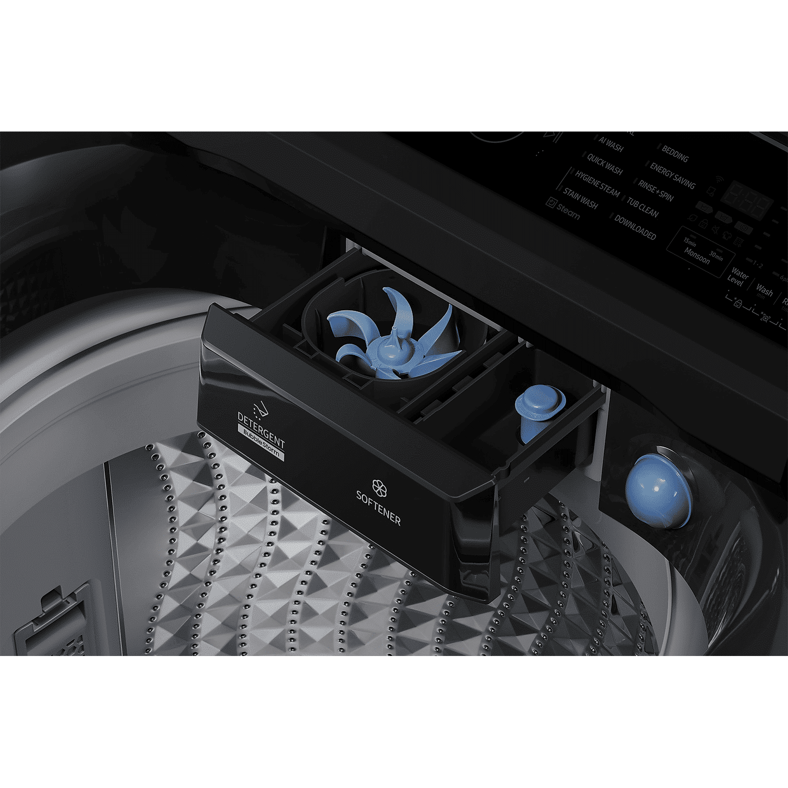 SAMSUNG 14 kg 5 Star Wi-Fi Inverter Fully Automatic Top Load Washing Machine (WA80F14B6BTL, AI VRT+ Technology, Black Caviar)_5