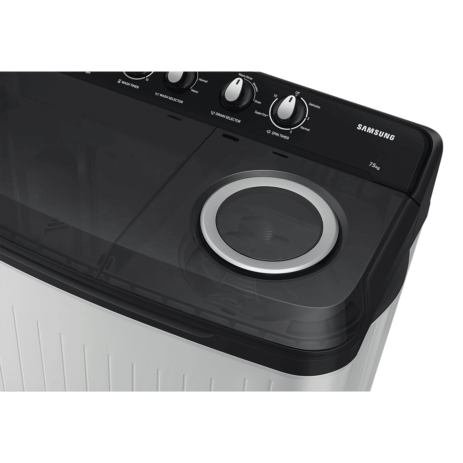 SAMSUNG 7.5 kg 5 Star Semi Automatic Washing Machine with Hexa Storm Pulsator (WT75C3200GG, Black)_9