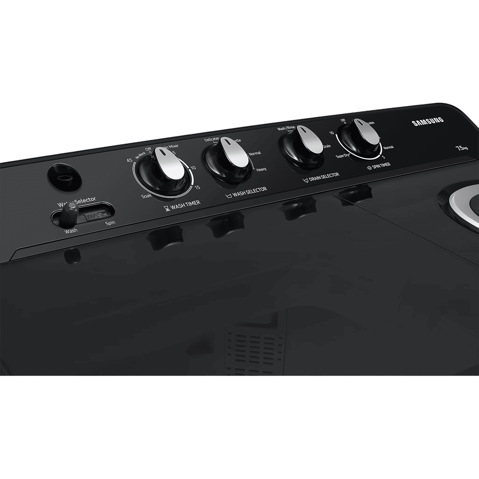 SAMSUNG 7.5 kg 5 Star Semi Automatic Washing Machine with Hexa Storm Pulsator (WT75C3200GG, Black)_11