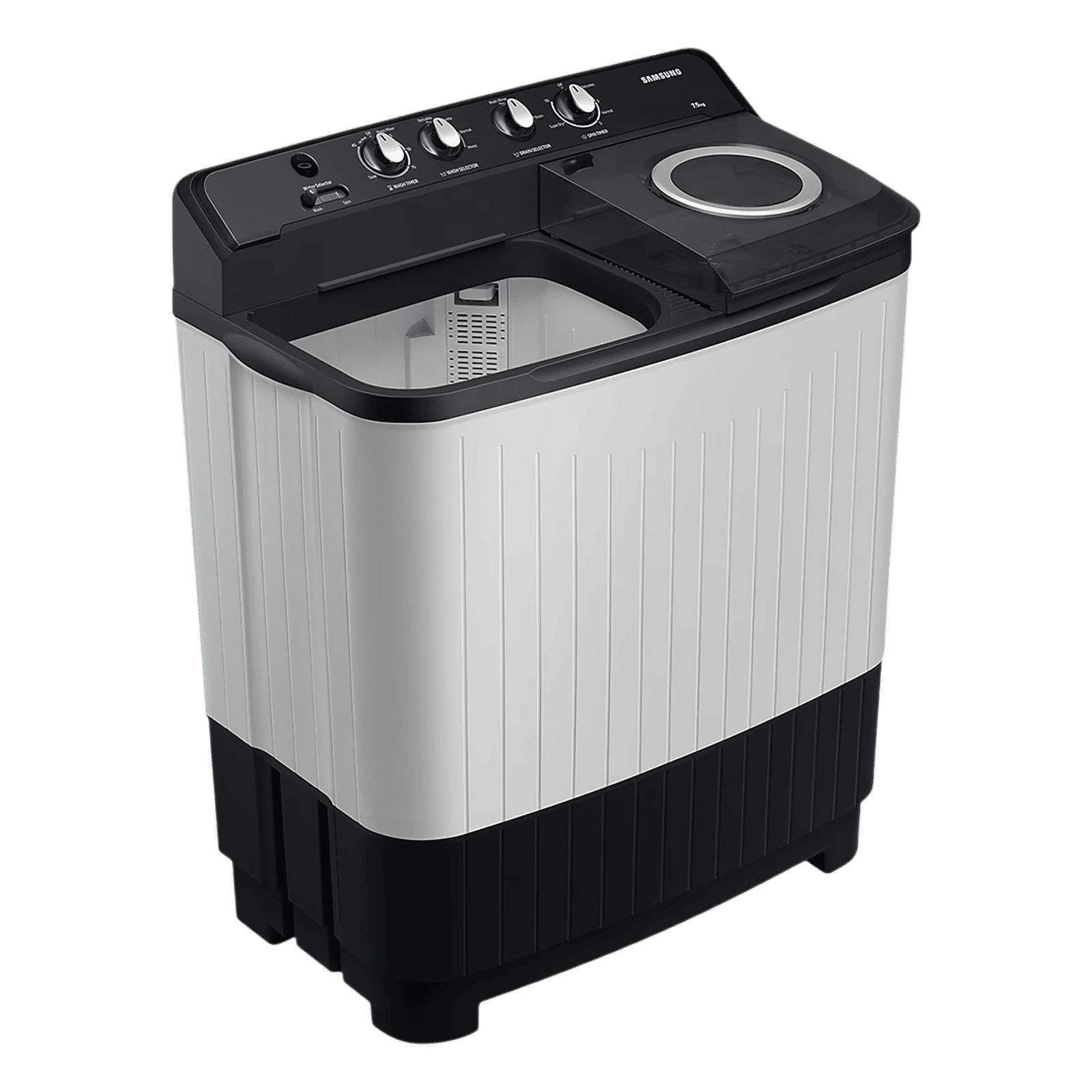 SAMSUNG 7.5 kg 5 Star Semi Automatic Washing Machine with Hexa Storm Pulsator (WT75C3200GG, Black)_4