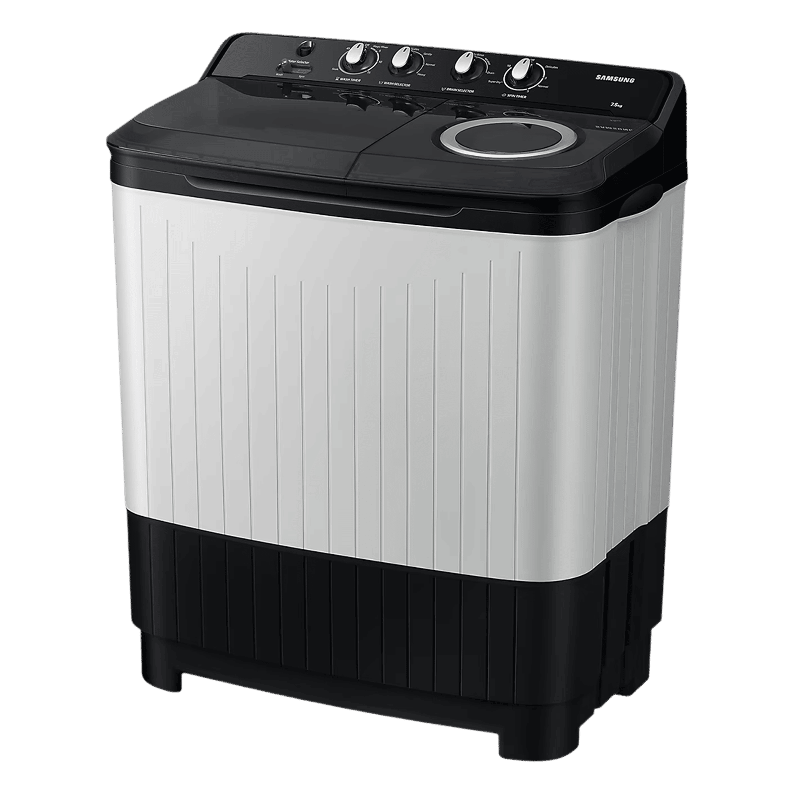 SAMSUNG 7.5 kg 5 Star Semi Automatic Washing Machine with Hexa Storm Pulsator (WT75C3200GG, Black)_5