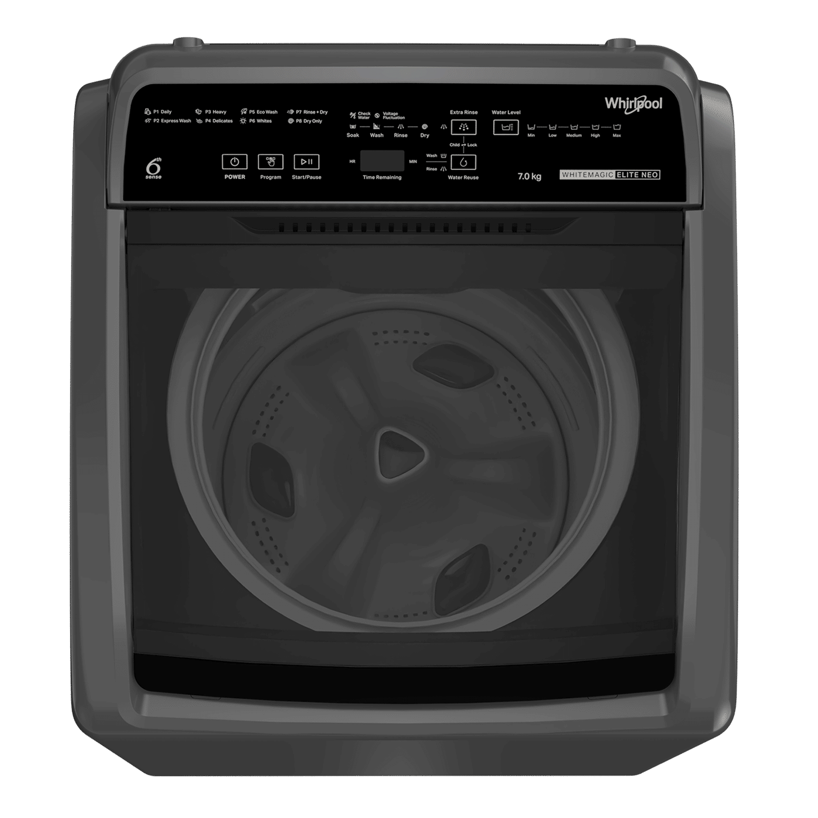 Whirlpool 7 kg 5 Star Fully Automatic Top Load Washing Machine (Whitemagic Elite, 31684, 6th Sense Technology, Grey) Whirlpool 7 kg 5 Star Fully Automatic Top Load Washing Machine (Whitemagic Elite, 31684, 6th Sense Technology, Grey)_4