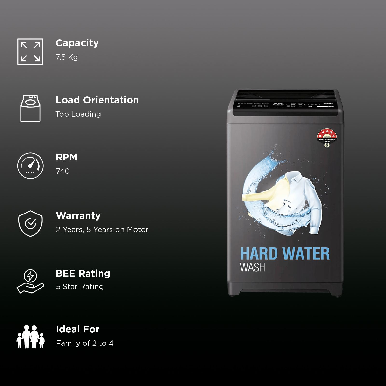 Whirlpool 7.5 kg 5 Star Fully Automatic Top Load Washing Machine (Magic Clean, 31611, 6th Sense Technology, Grey)_3