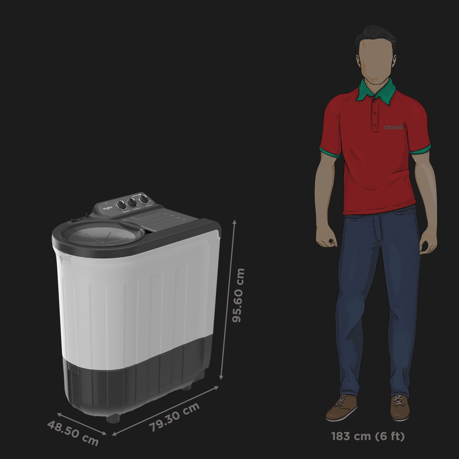 Whirlpool 6.5 kg 5 Star Semi Automatic Washing Machine with In built Scrubber (Magic Clean , 30337, Grey)_2