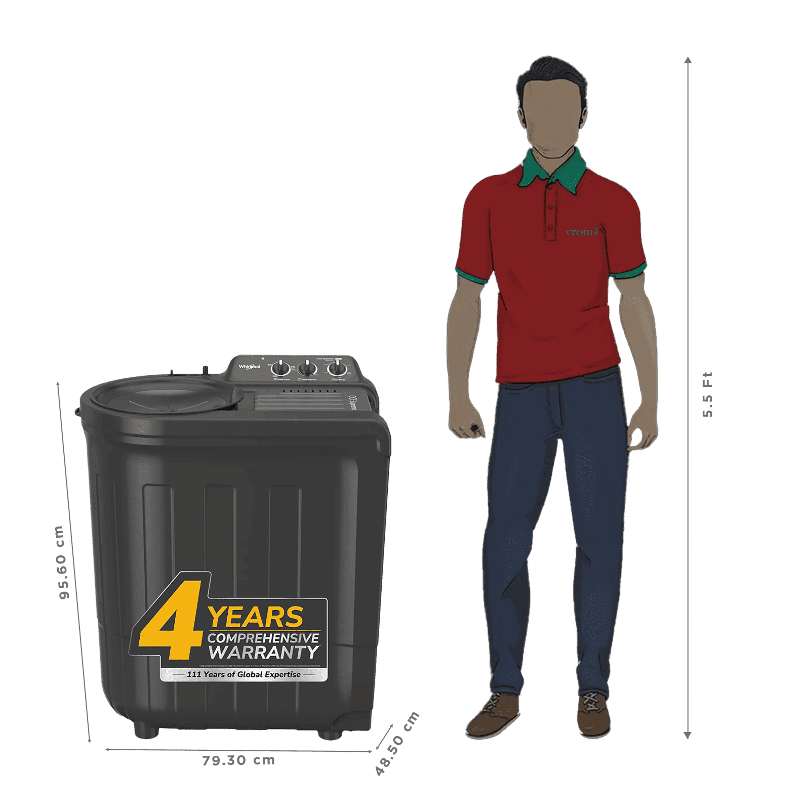 Whirlpool 7.5 kg 5 Star Semi Automatic Washing Machine with In built Scrubber (Magic Clean, 30291, Grey) Whirlpool 7.5 kg 5 Star Semi Automatic Washing Machine with In built Scrubber (Magic Clean, 30291, Grey)_2