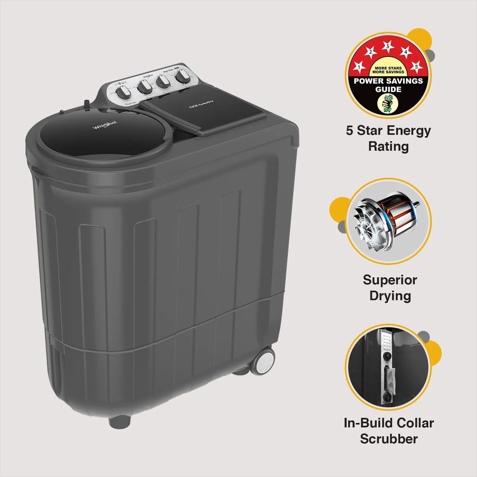 Whirlpool 8.0 kg 5 Star Semi Automatic Washing Machine with In built Scrubber (Magic Clean, 30318, Grey) Whirlpool 8.0 kg 5 Star Semi Automatic Washing Machine with In built Scrubber (Magic Clean, 30318, Grey)_4