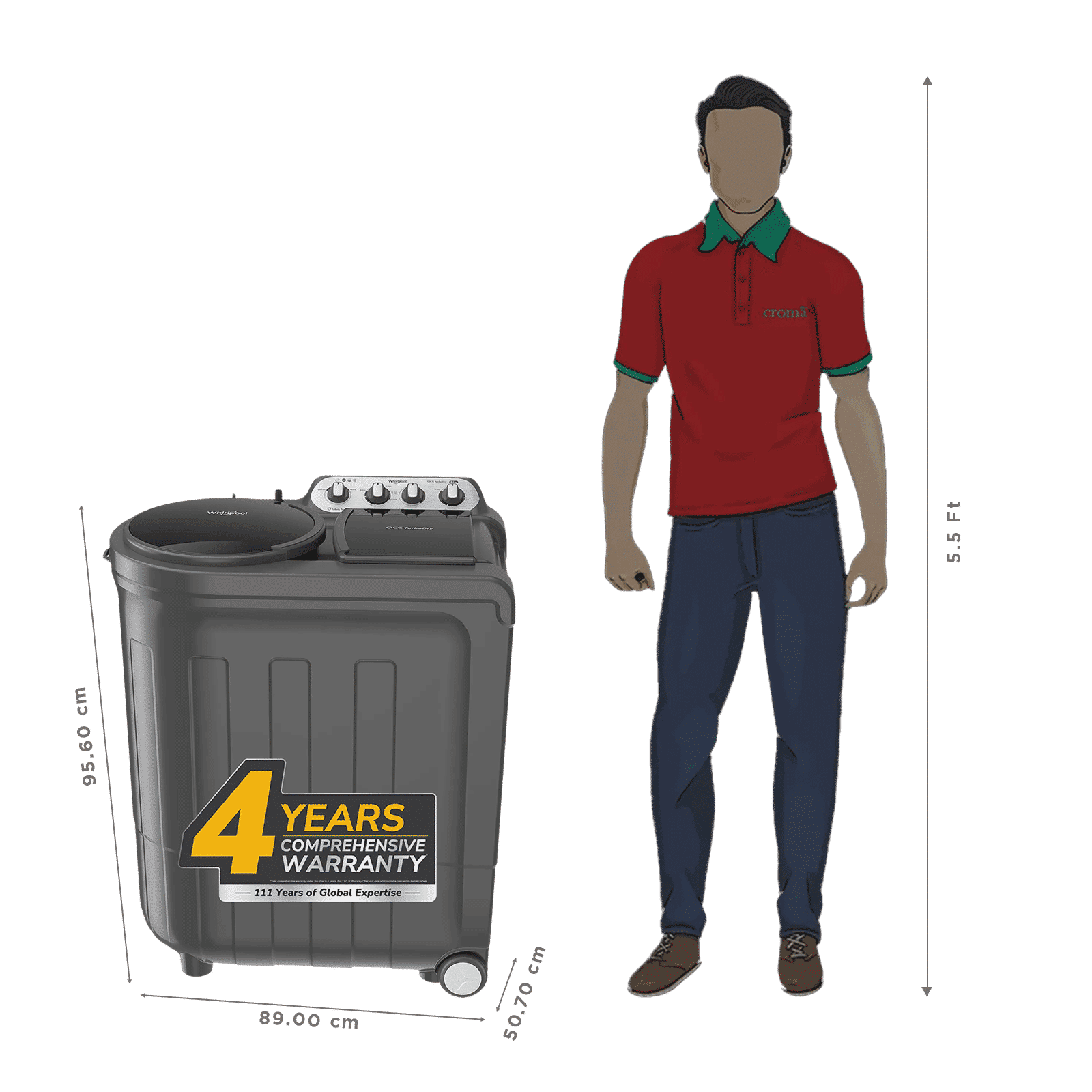 Whirlpool 8.0 kg 5 Star Semi Automatic Washing Machine with In built Scrubber (Magic Clean, 30318, Grey) Whirlpool 8.0 kg 5 Star Semi Automatic Washing Machine with In built Scrubber (Magic Clean, 30318, Grey)_2