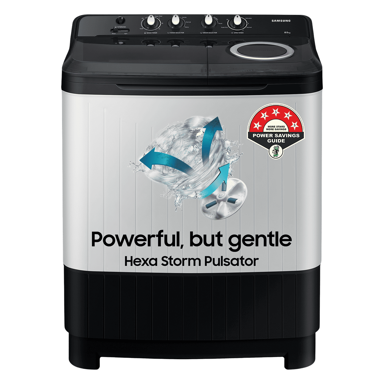 SAMSUNG 8.5 kg 5 Star Semi Automatic Washing Machine with Rat Protection (WT75B3200RR/TL, Dark Grey)_1