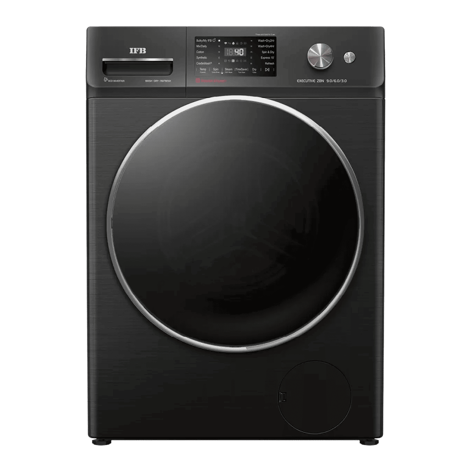 IFB 9/6/3 kg Wi-Fi Inverter Fully Automatic Front Load Washer Dryer Refresher (Executive ZBN, AI Technology, Black Hairline)_1