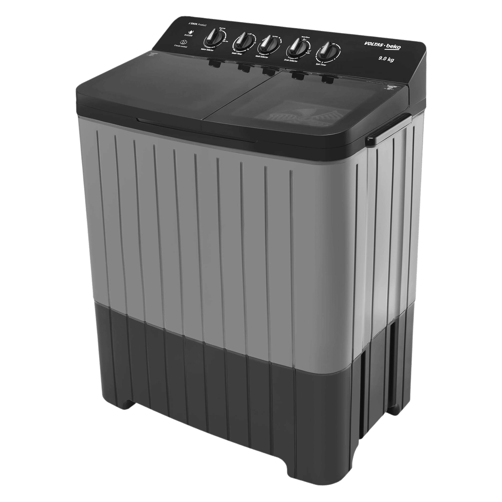 VOLTAS beko 9 kg 5 Star Semi Automatic Washing Machine with Double Waterfall Technology (WTT90UHA, Black)_4