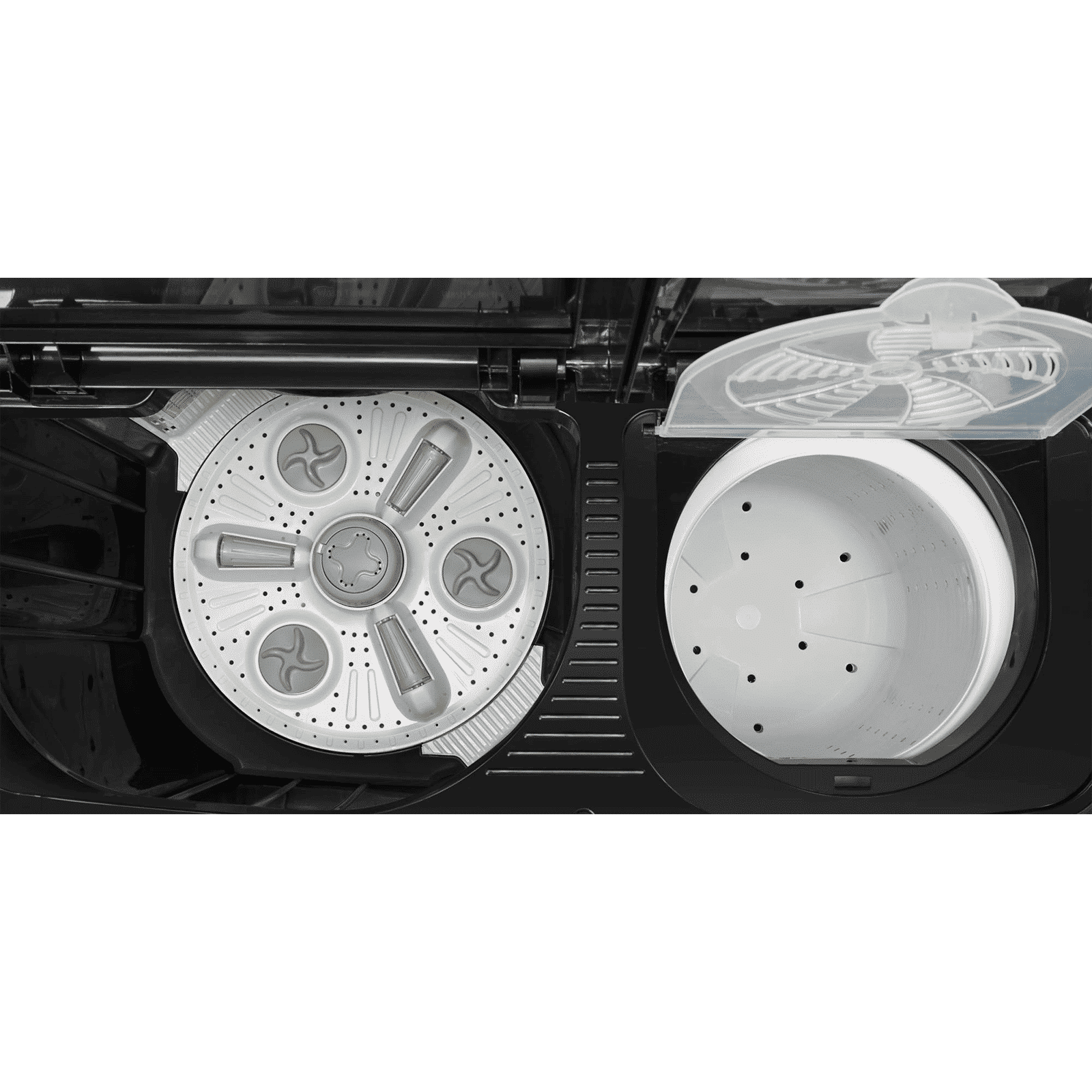 VOLTAS beko 9 kg 5 Star Semi Automatic Washing Machine with Double Waterfall Technology (WTT90UHA, Black)_6