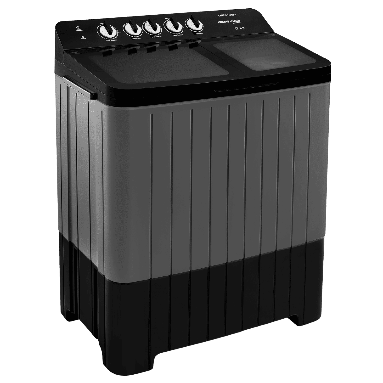 VOLTAS beko 12 kg 5 Star Semi Automatic Washing Machine with IPX4 Control Panel (WTT120UPA, Dark Grey)​_2