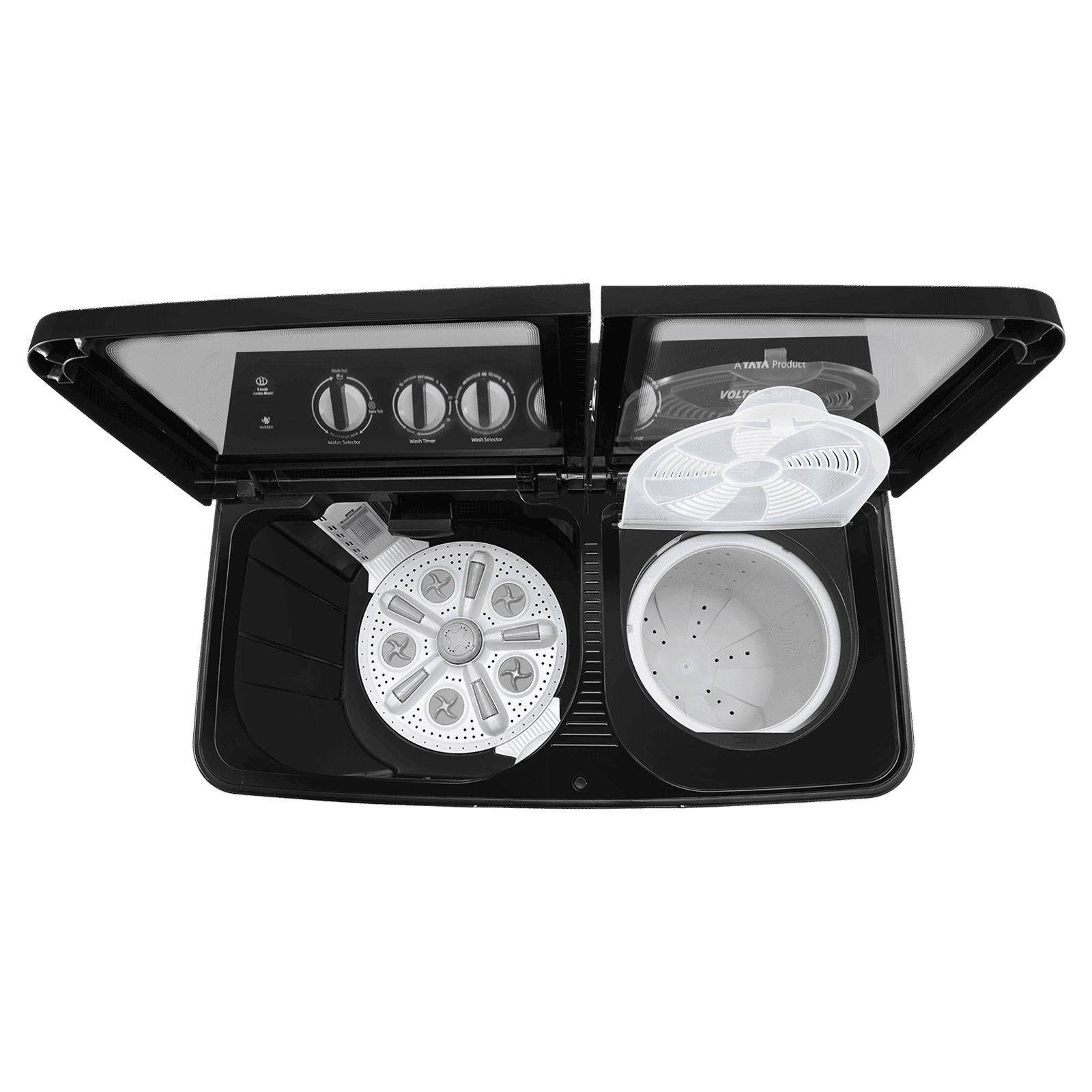 VOLTAS beko 12 kg 5 Star Semi Automatic Washing Machine with IPX4 Control Panel (WTT120UPA, Dark Grey)​_4