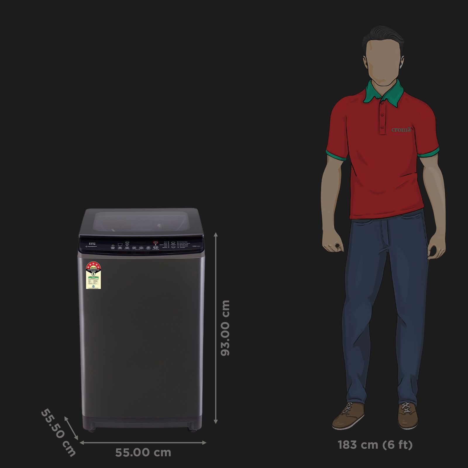 VOLTAS beko 8 Kg 5 Star Fully Automatic Top Load Washing Machine (WTL8011AU, Aqua Wave Drum, Grey) VOLTAS beko 8 Kg 5 Star Fully Automatic Top Load Washing Machine (WTL8011AU, Aqua Wave Drum, Grey)_3