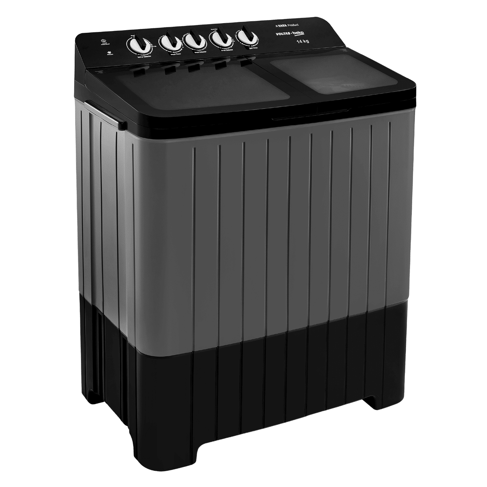 VOLTAS beko 14 kg 5 Star Semi Automatic Washing Machine with IPX4 Control Panel (WTT140UPA, Dark Grey)​_2