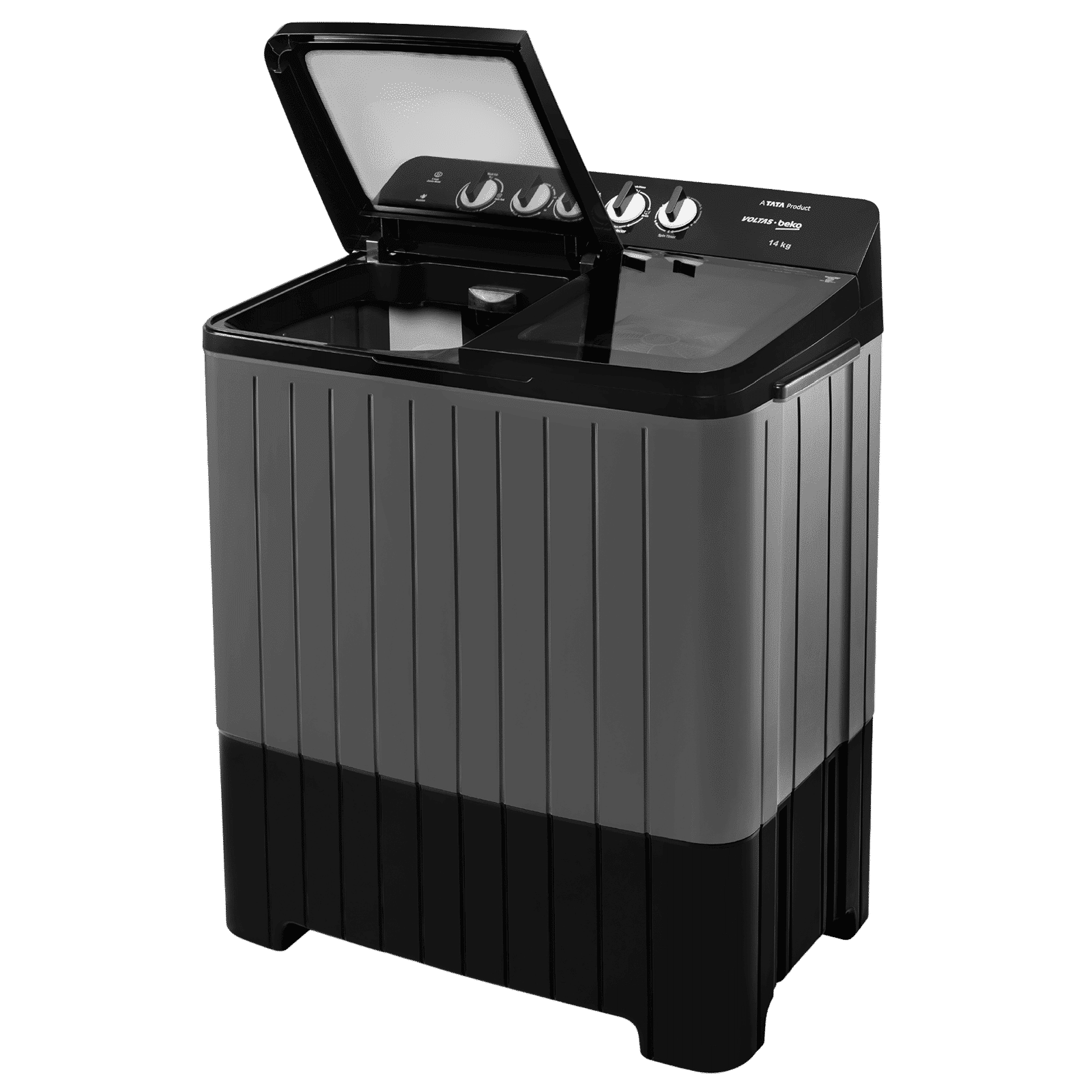 VOLTAS beko 14 kg 5 Star Semi Automatic Washing Machine with IPX4 Control Panel (WTT140UPA, Dark Grey)​_3