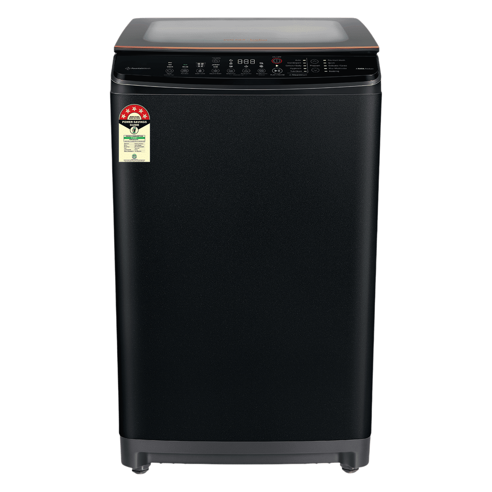 VOLTAS beko 7.5 Kg 5 Star Fully Automatic Top Load Washing Machine (WTL7512VAA, In-built Heater, Black)_1