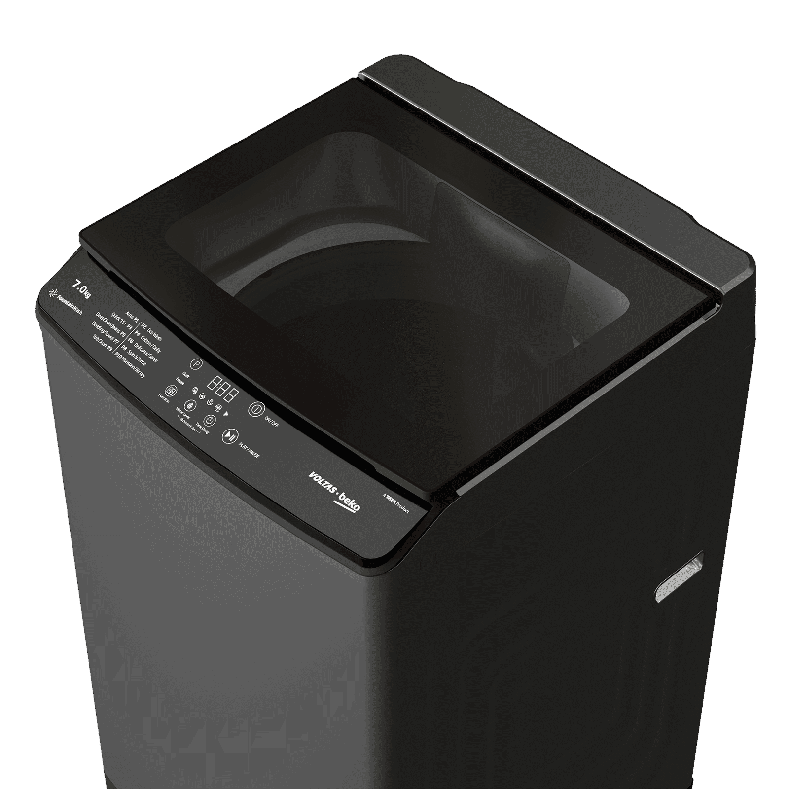 VOLTAS beko 7 Kg 5 Star Fully Automatic Top Load Washing Machine (WTL7006UAA, Aqua Wave Drum, Medium Grey)_7