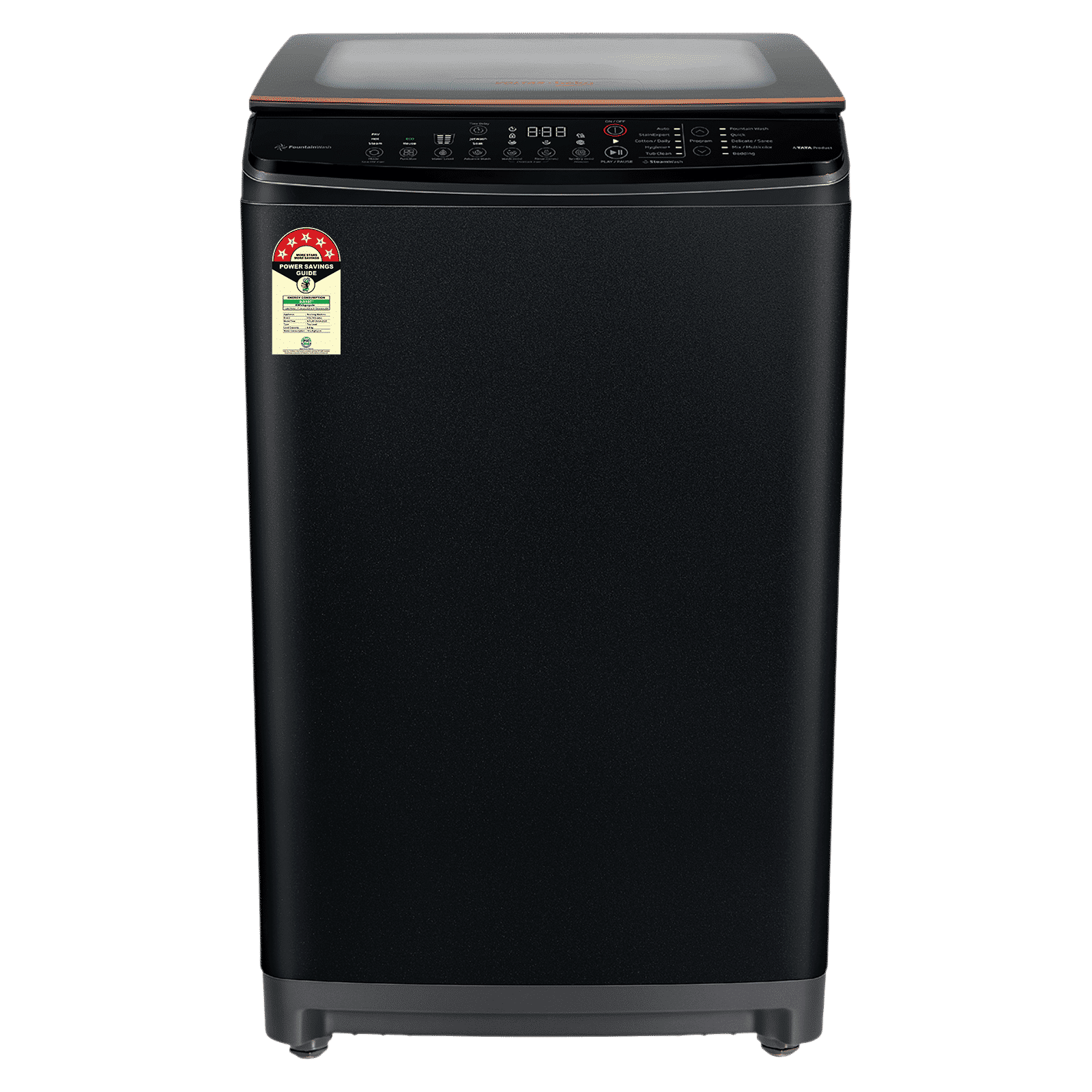 VOLTAS beko 8.5 Kg 5 Star Fully Automatic Top Load Washing Machine (WTL8512VAA, In-built Heater, Black)_1