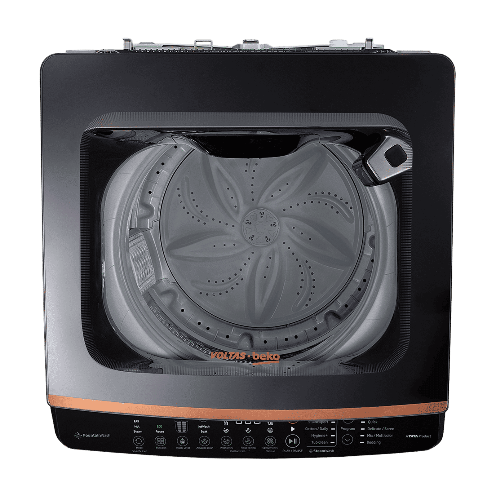 VOLTAS beko 8.5 Kg 5 Star Fully Automatic Top Load Washing Machine (WTL8512VAA, In-built Heater, Black)_3