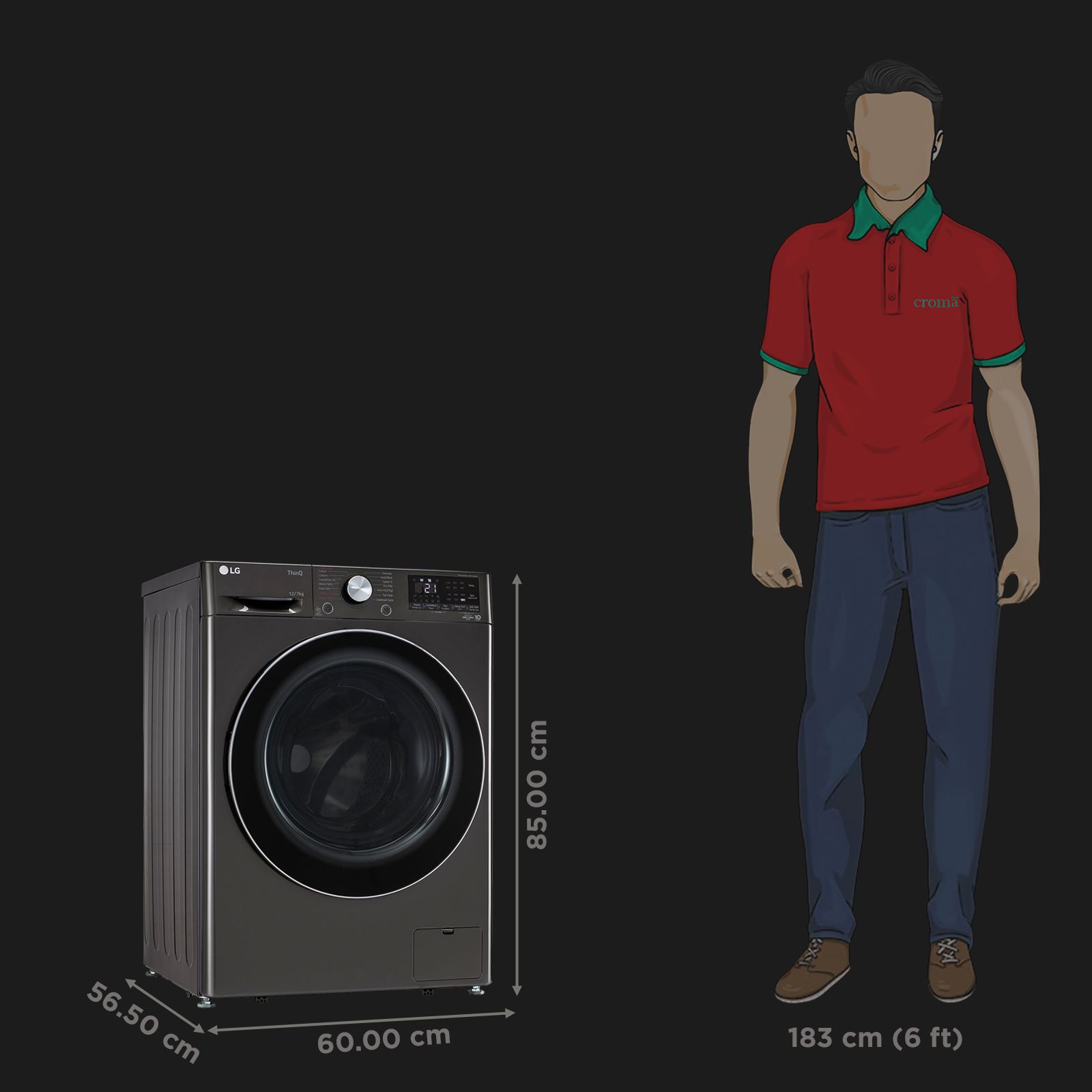 LG 12/7 kg Wi-Fi Inverter Fully Automatic Front Load Washer Dryer (Vivace WD, FHD1207STB.APBQEIL, AI Direct Drive, Platinum Black) LG 12/7 kg Wi-Fi Inverter Fully Automatic Front Load Washer Dryer (Vivace WD, FHD1207STB.APBQEIL, AI Direct Drive, Platinum Black)_2