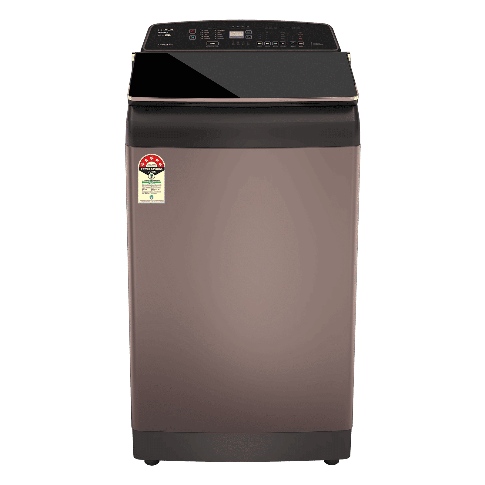 LLOYD 8.5 kg 5 Star Wi-Fi Inverter Fully Automatic Top Load Washing Machine (Novante IOT, GLWT855N12CB, 12 i-Sense Technology, Copper Blush)_1