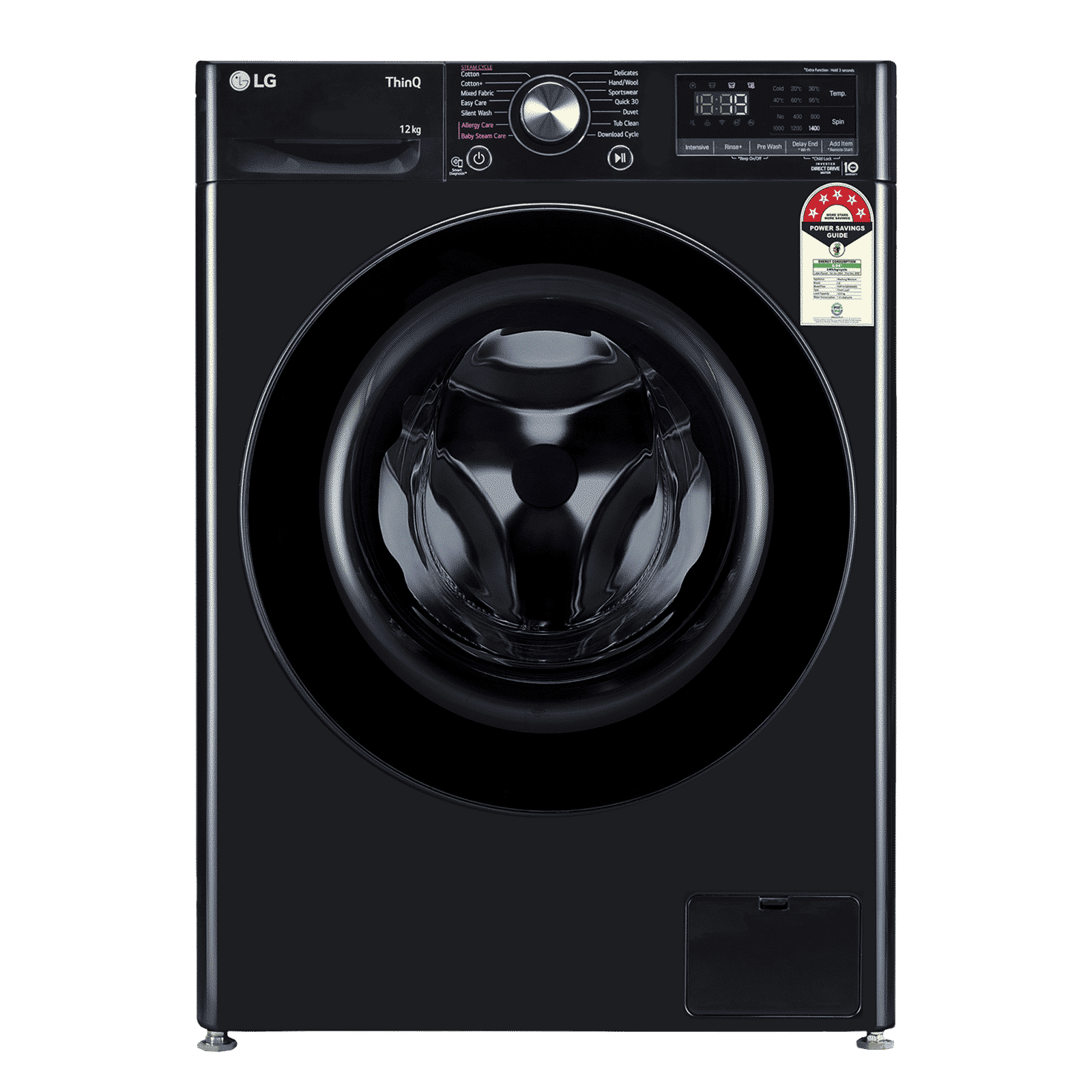 LG 12 kg 5 Star Wi-Fi Inverter Fully Automatic Front Load Washing Machine (Vivace Premium, FHP1412Z5O, 6 Motion DD, Onyx Black) LG 12 kg 5 Star Wi-Fi Inverter Fully Automatic Front Load Washing Machine (Vivace Premium, FHP1412Z5O, 6 Motion DD, Onyx Black)_1