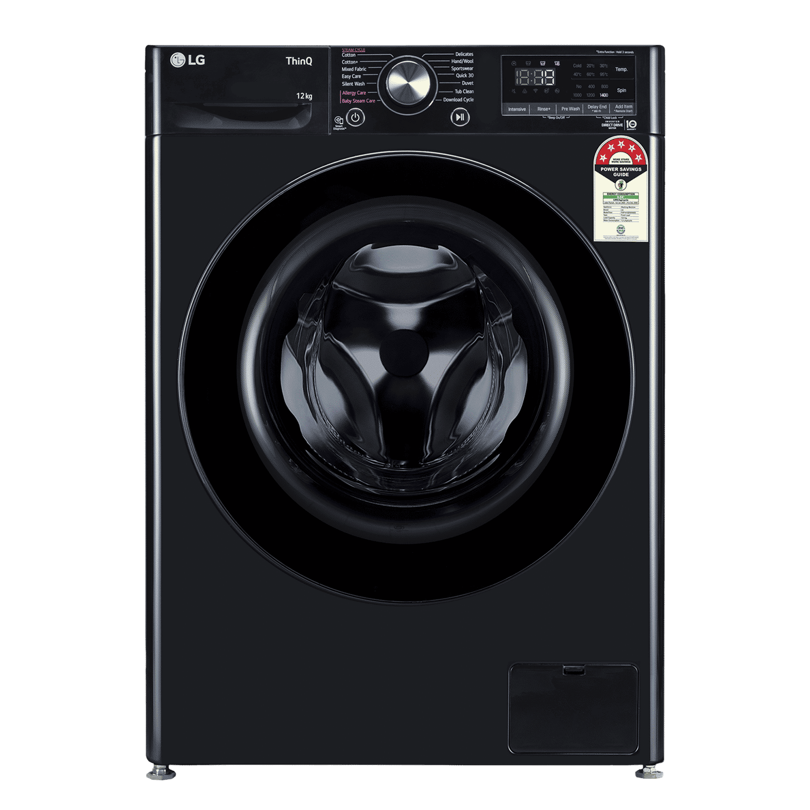 LG 12 kg 5 Star Wi-Fi Inverter Fully Automatic Front Load Washing Machine (Vivace Premium, FHP1412Z5O, 6 Motion DD, Onyx Black)_1