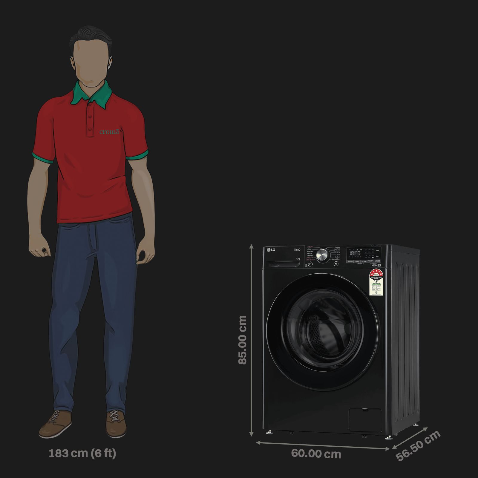 LG 12 kg 5 Star Wi-Fi Inverter Fully Automatic Front Load Washing Machine (Vivace Premium, FHP1412Z5O, 6 Motion DD, Onyx Black) LG 12 kg 5 Star Wi-Fi Inverter Fully Automatic Front Load Washing Machine (Vivace Premium, FHP1412Z5O, 6 Motion DD, Onyx Black)_2