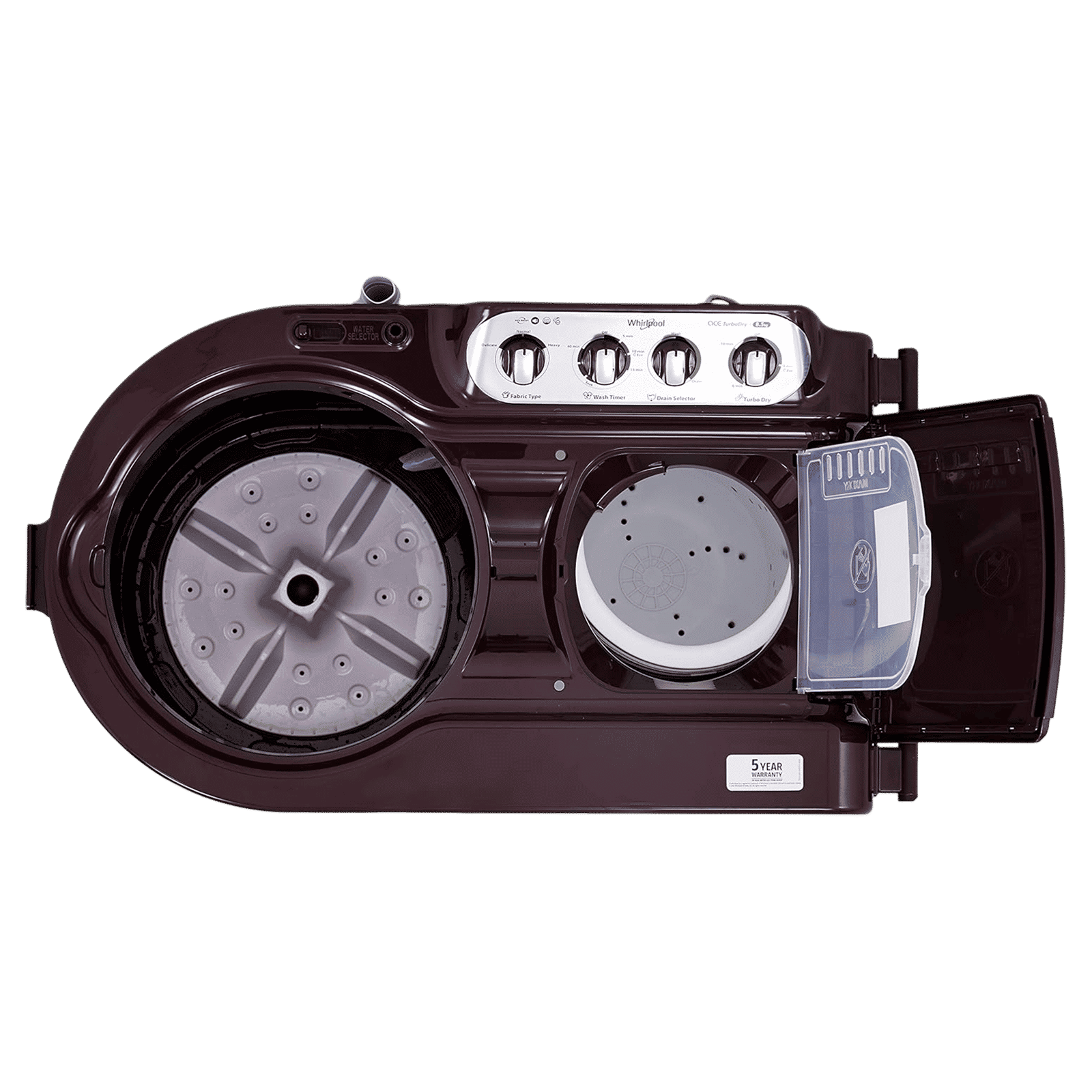 Whirlpool 8.5 kg 5 Star Semi Automatic Washing Machine with Turbo Dry Technology (30351, Wine Dazzle)_7