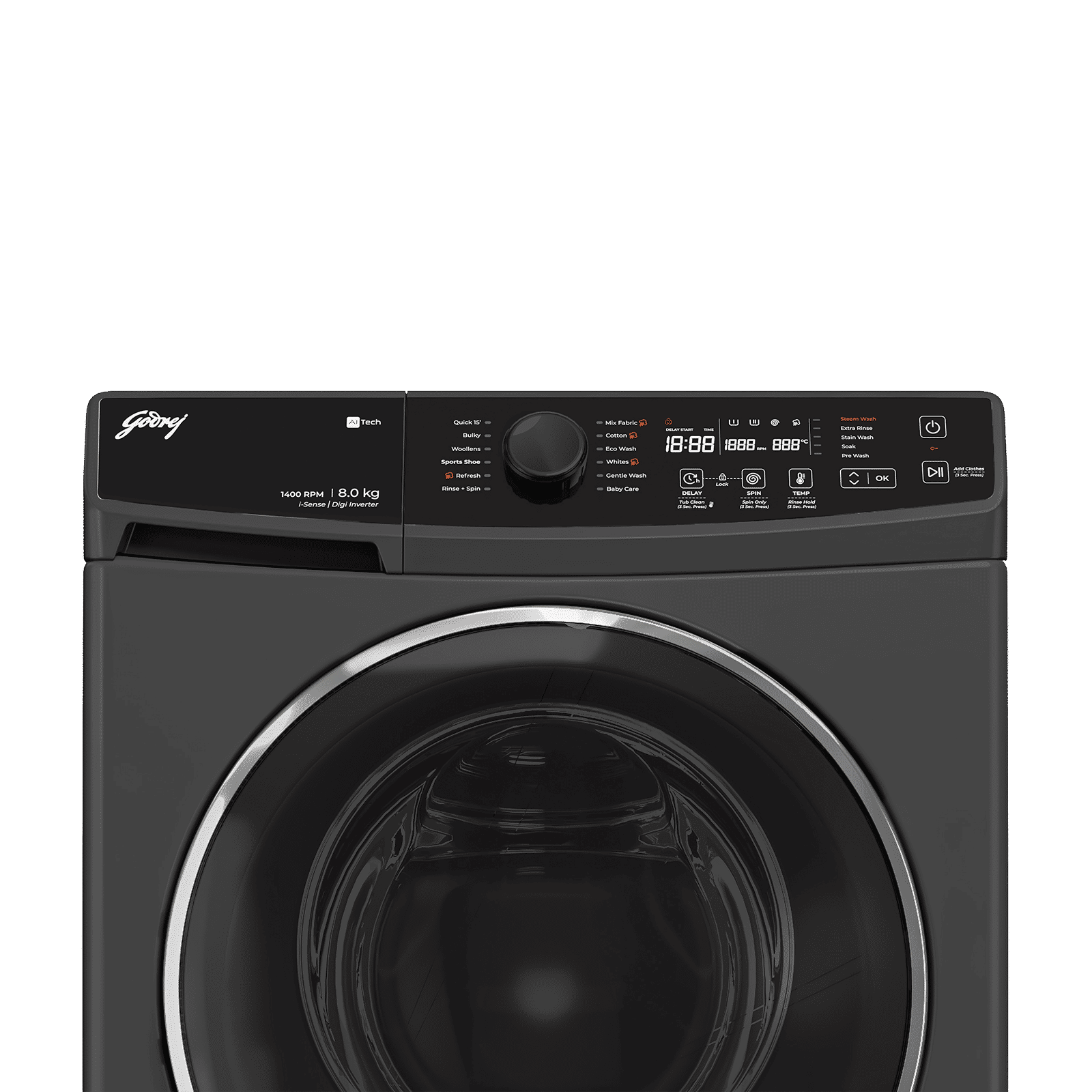 Godrej 8 kg 5 Star Fully Automatic Front Load Washing Machine (Regalis, Zero Pressure Technology, Metallic Black) Godrej 8 kg 5 Star Fully Automatic Front Load Washing Machine (Regalis, Zero Pressure Technology, Metallic Black)_3