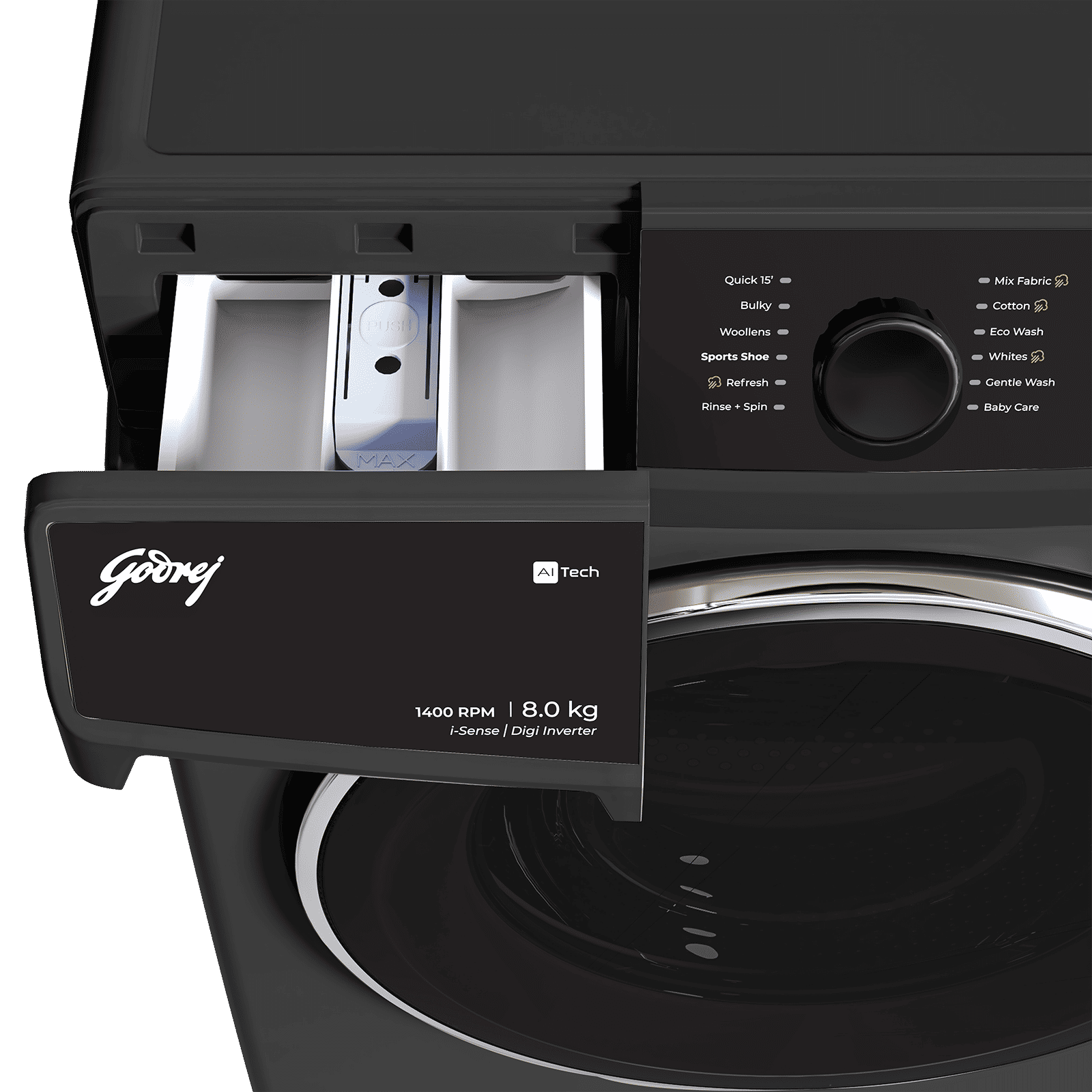 Godrej 8 kg 5 Star Fully Automatic Front Load Washing Machine (Regalis, Zero Pressure Technology, Metallic Black) Godrej 8 kg 5 Star Fully Automatic Front Load Washing Machine (Regalis, Zero Pressure Technology, Metallic Black)_6