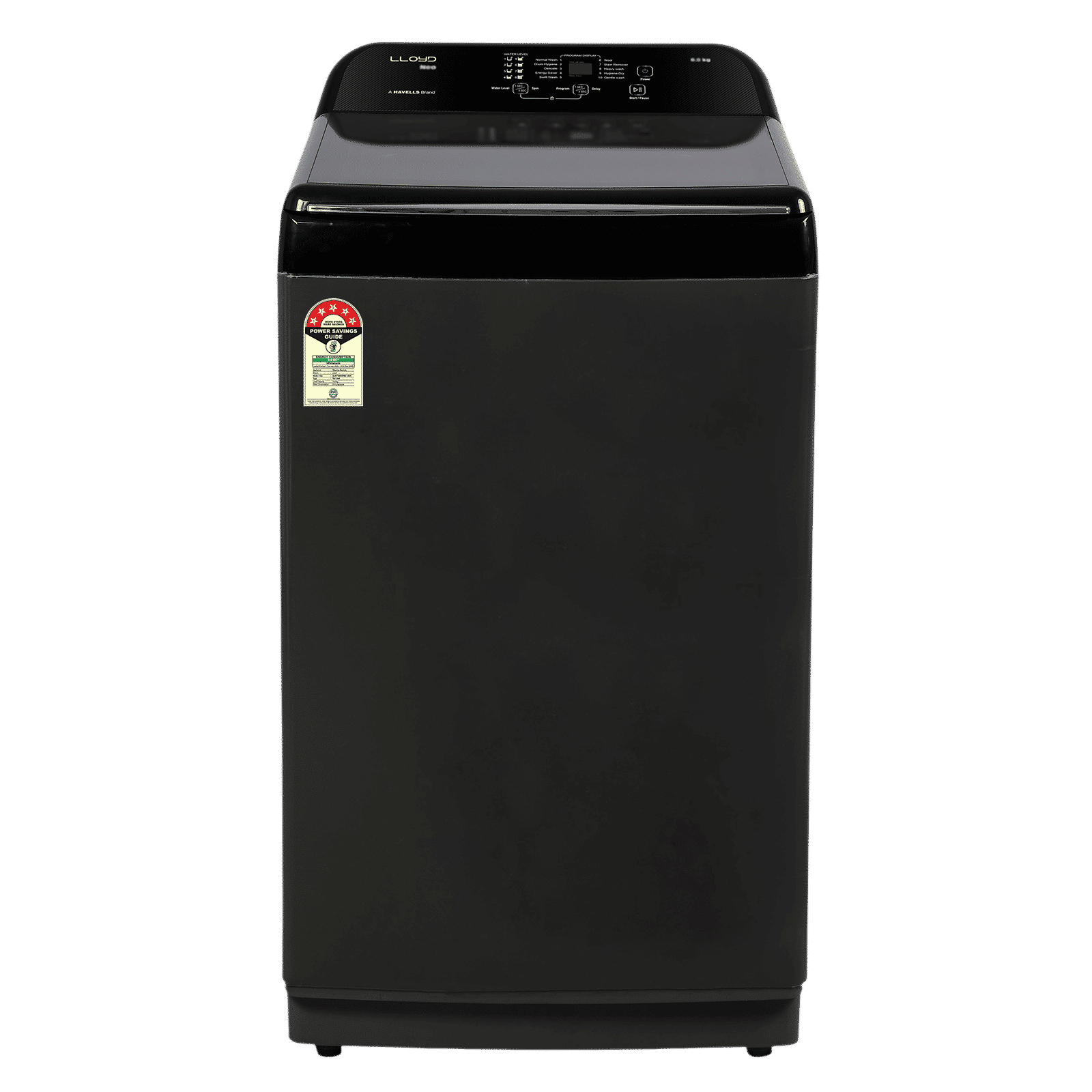 LLOYD 10 kg 5 Star Fully Automatic Top Load Washing Machine (NeoXL H, 8 i-Sense Technology, Mid Black)_1