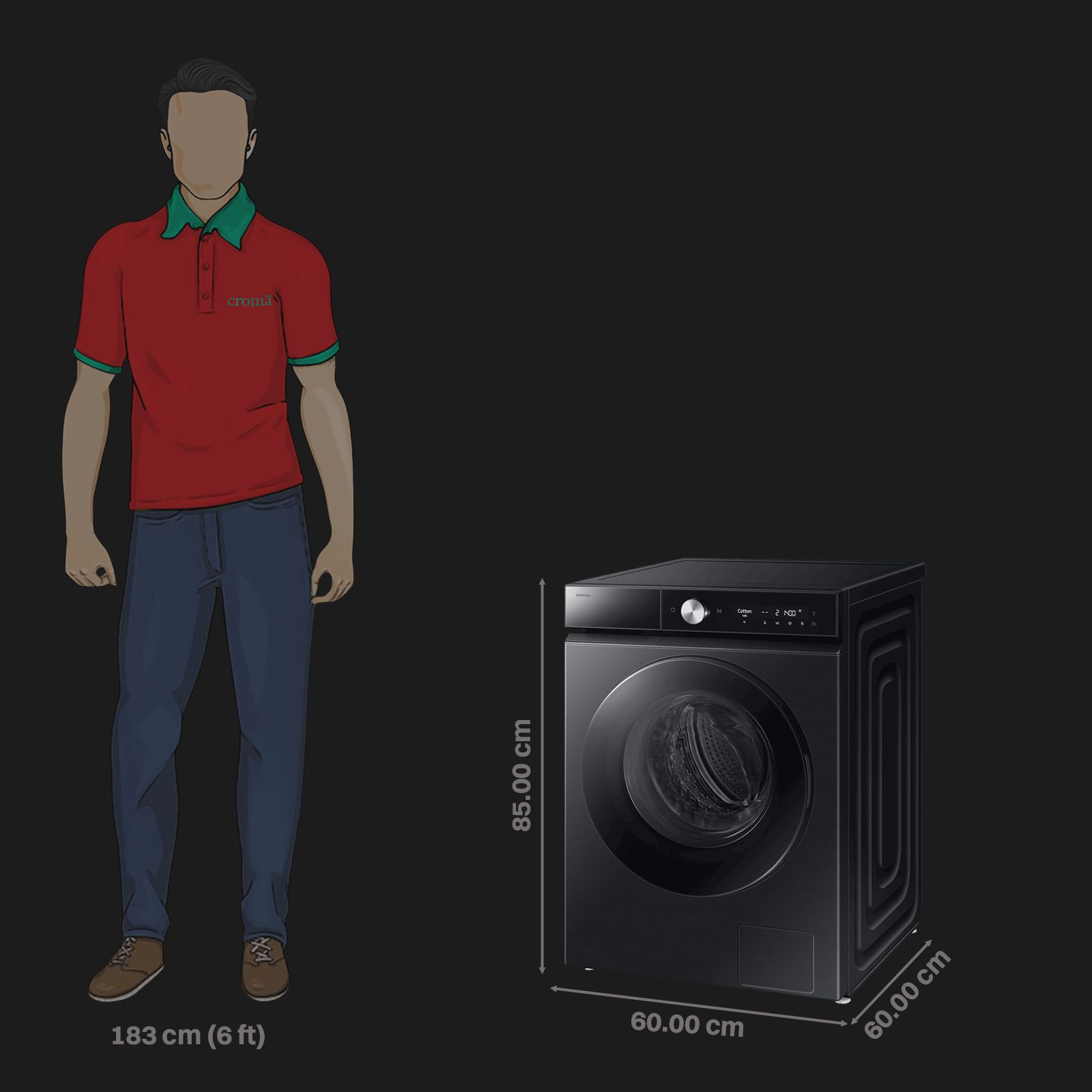 SAMSUNG 12/7 kg 5 Star Wi-Fi Inverter Fully Automatic Front Load Washer Dryer (8 Series, WD12FB8B94GBTL, AI Control Display, Black) SAMSUNG 12/7 kg 5 Star Wi-Fi Inverter Fully Automatic Front Load Washer Dryer (8 Series, WD12FB8B94GBTL, AI Control Display, Black)_2